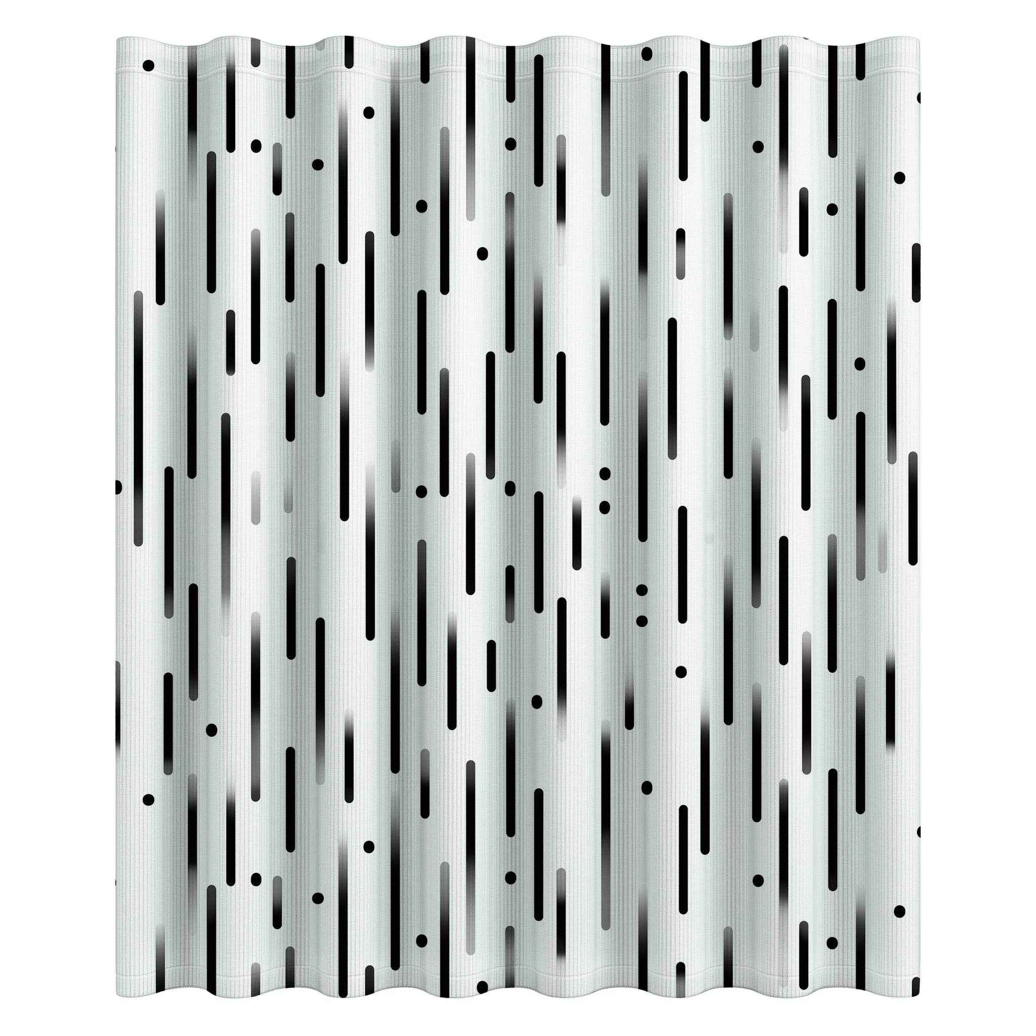 Modern Black & White Shower Curtain