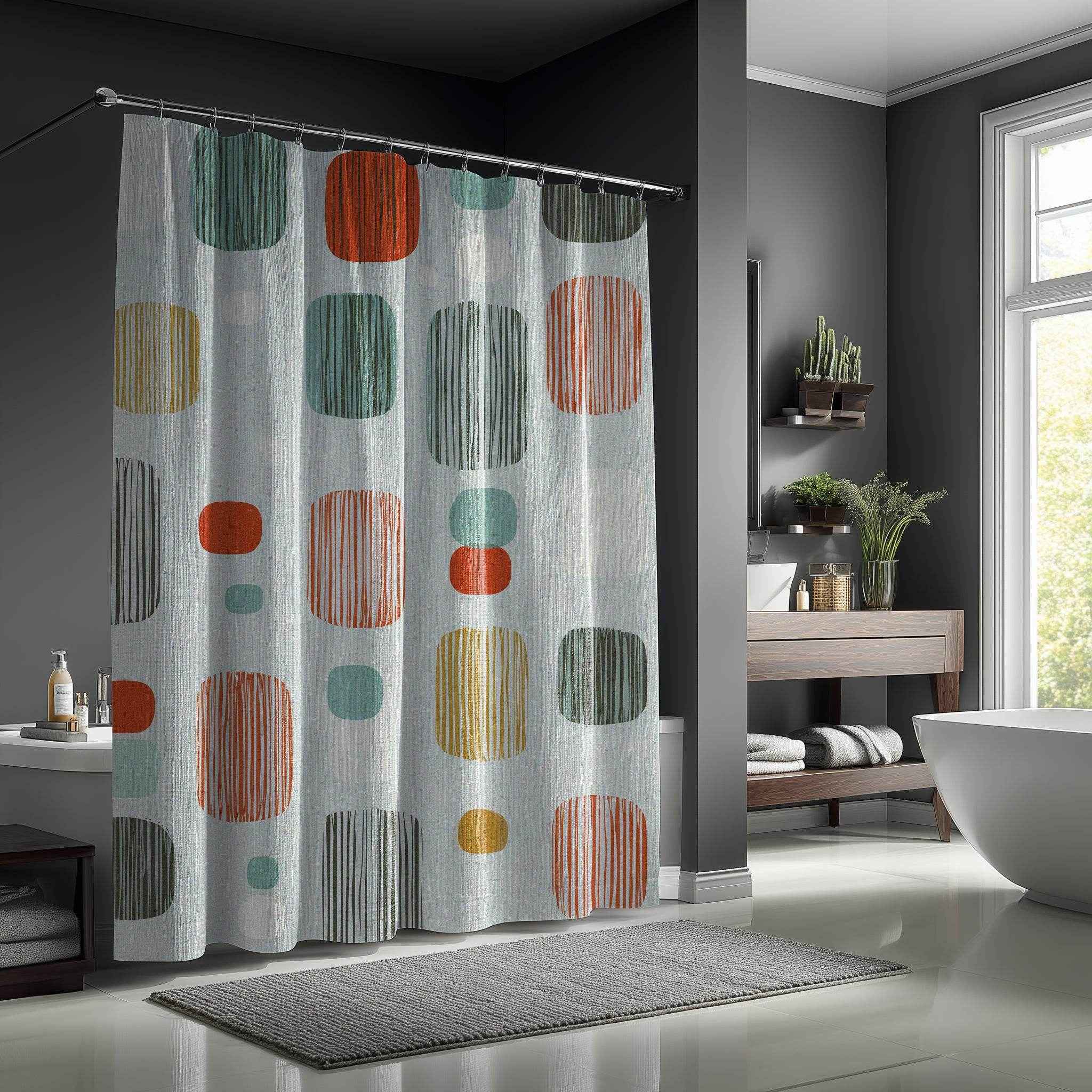 Modern Geometric Shower Curtain
