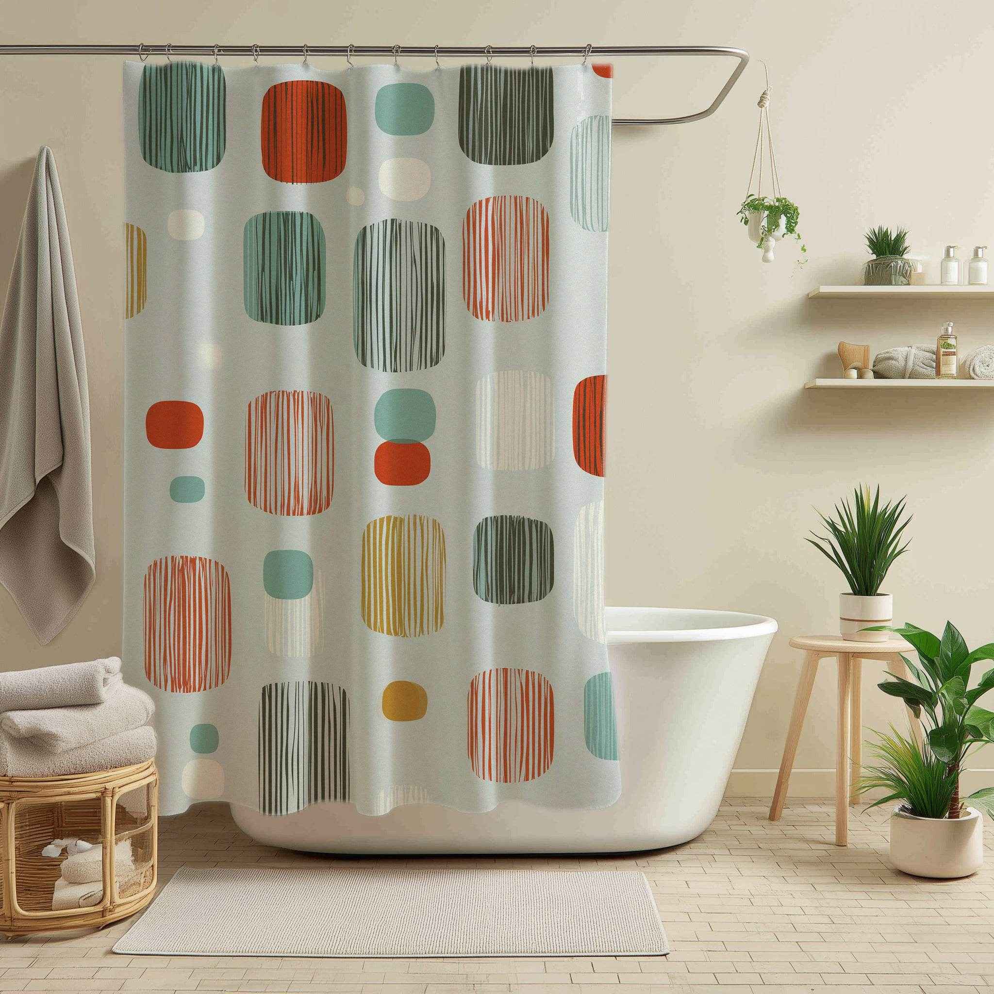 Modern Geometric Shower Curtain