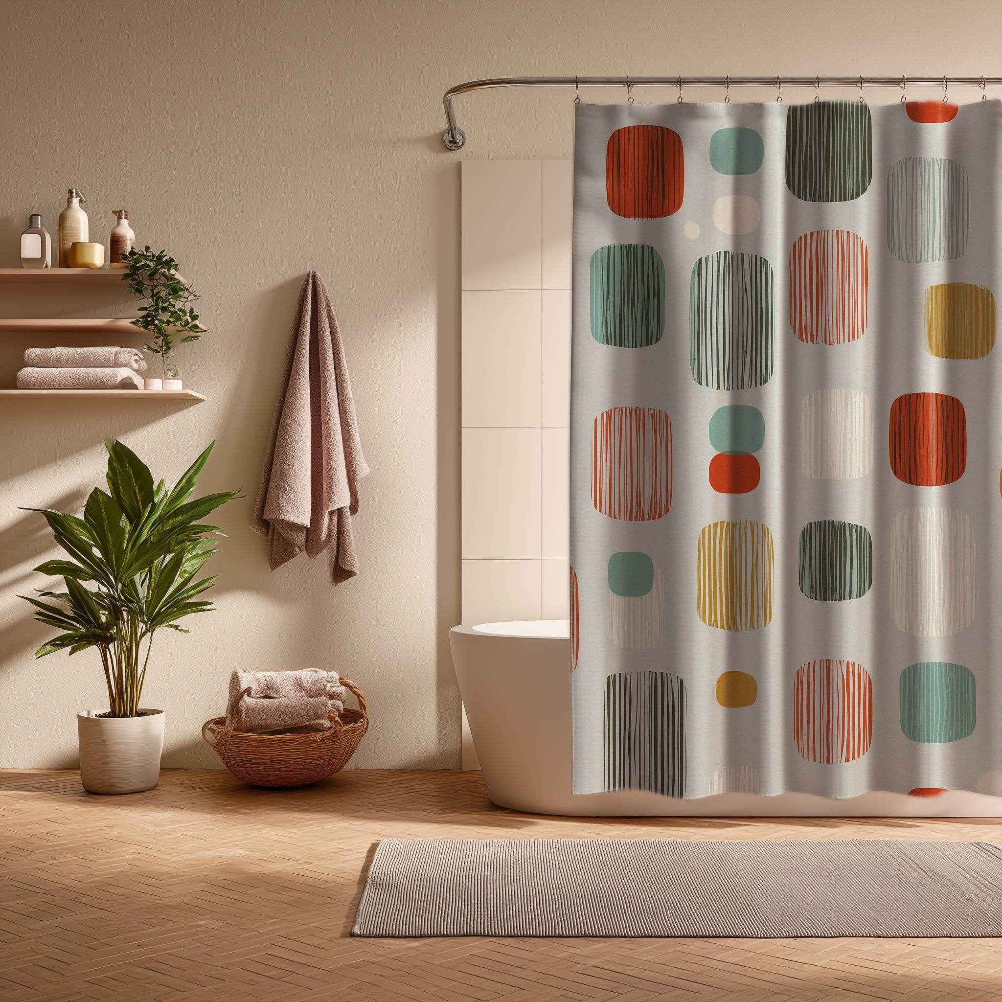 Modern Geometric Shower Curtain