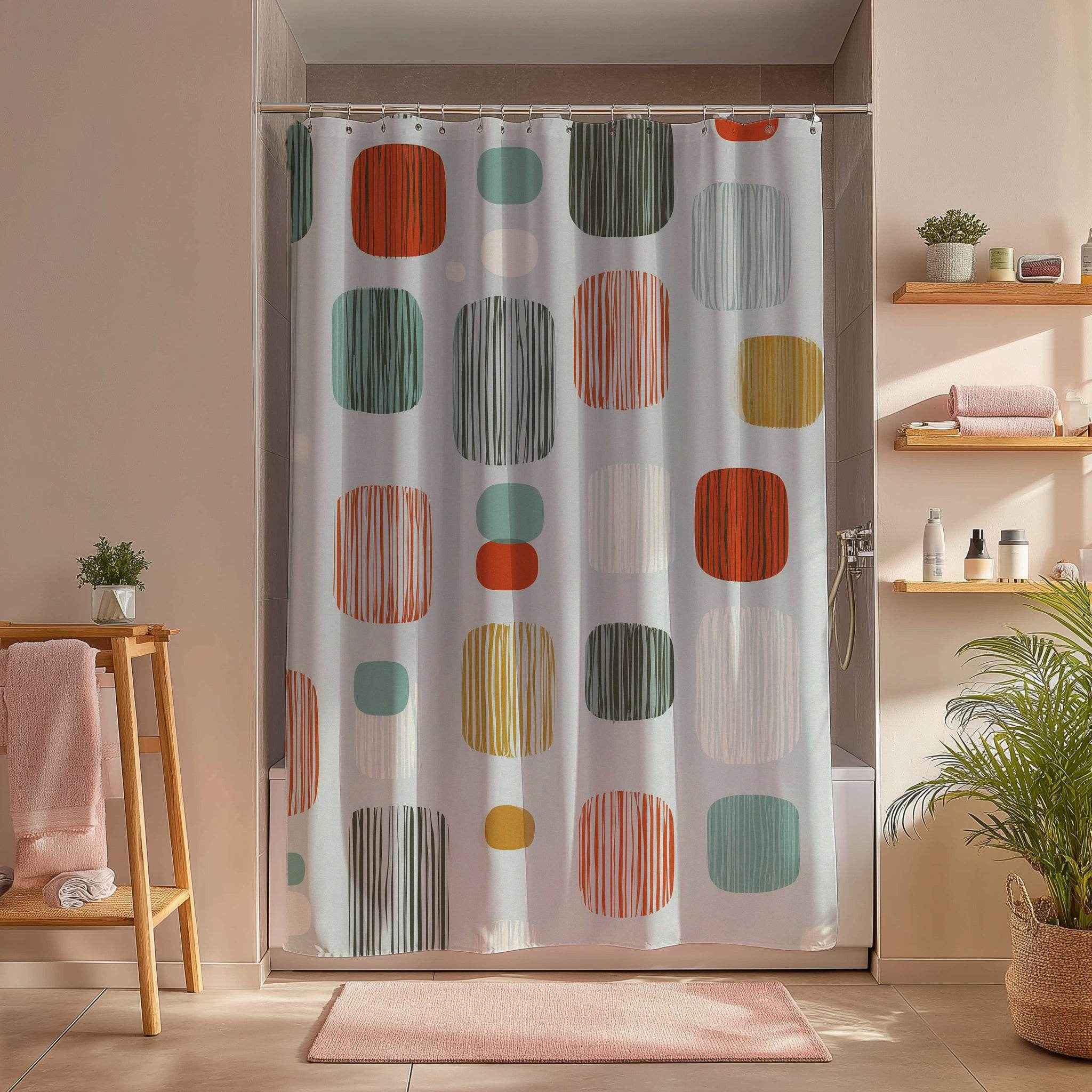 Modern Geometric Shower Curtain