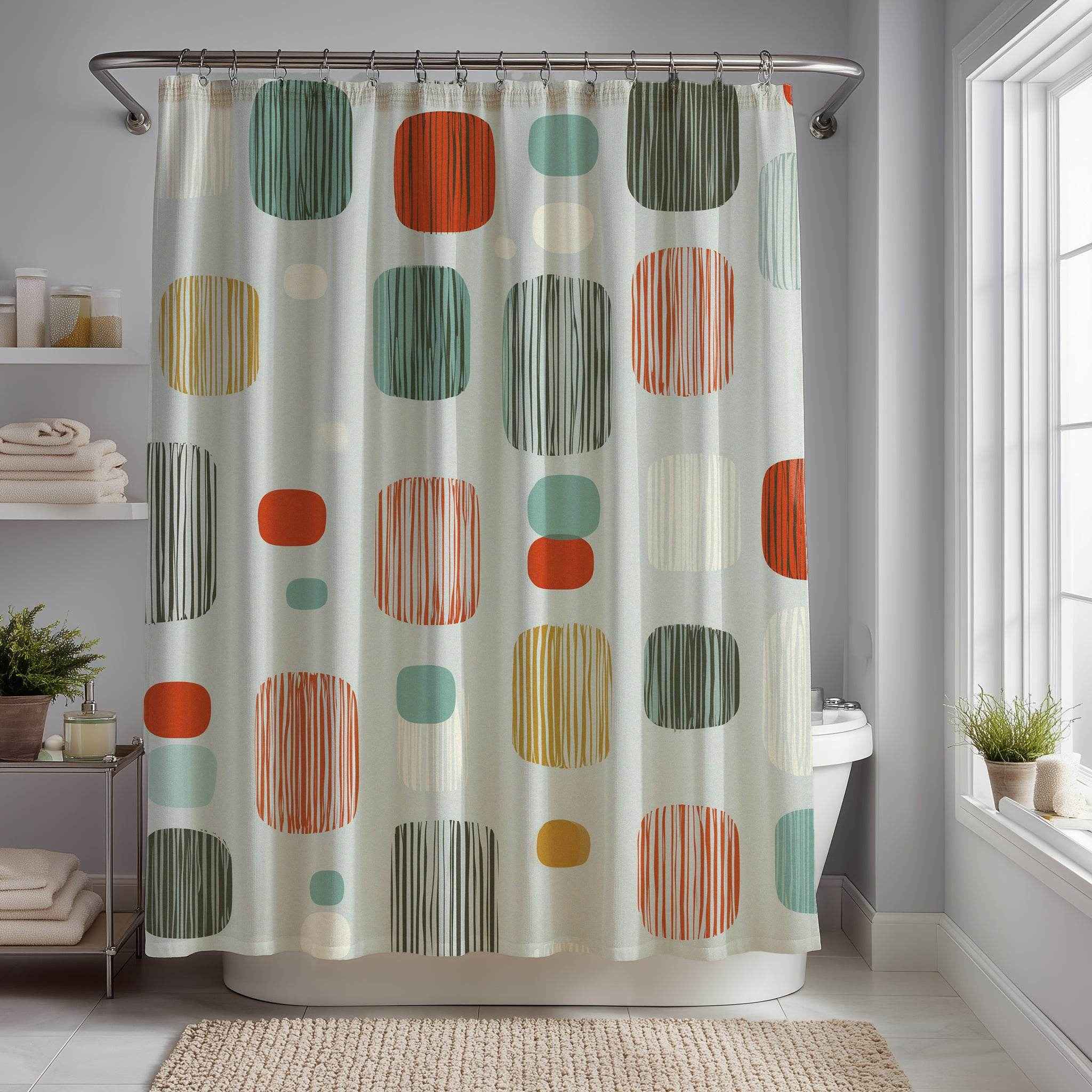 Modern Geometric Shower Curtain
