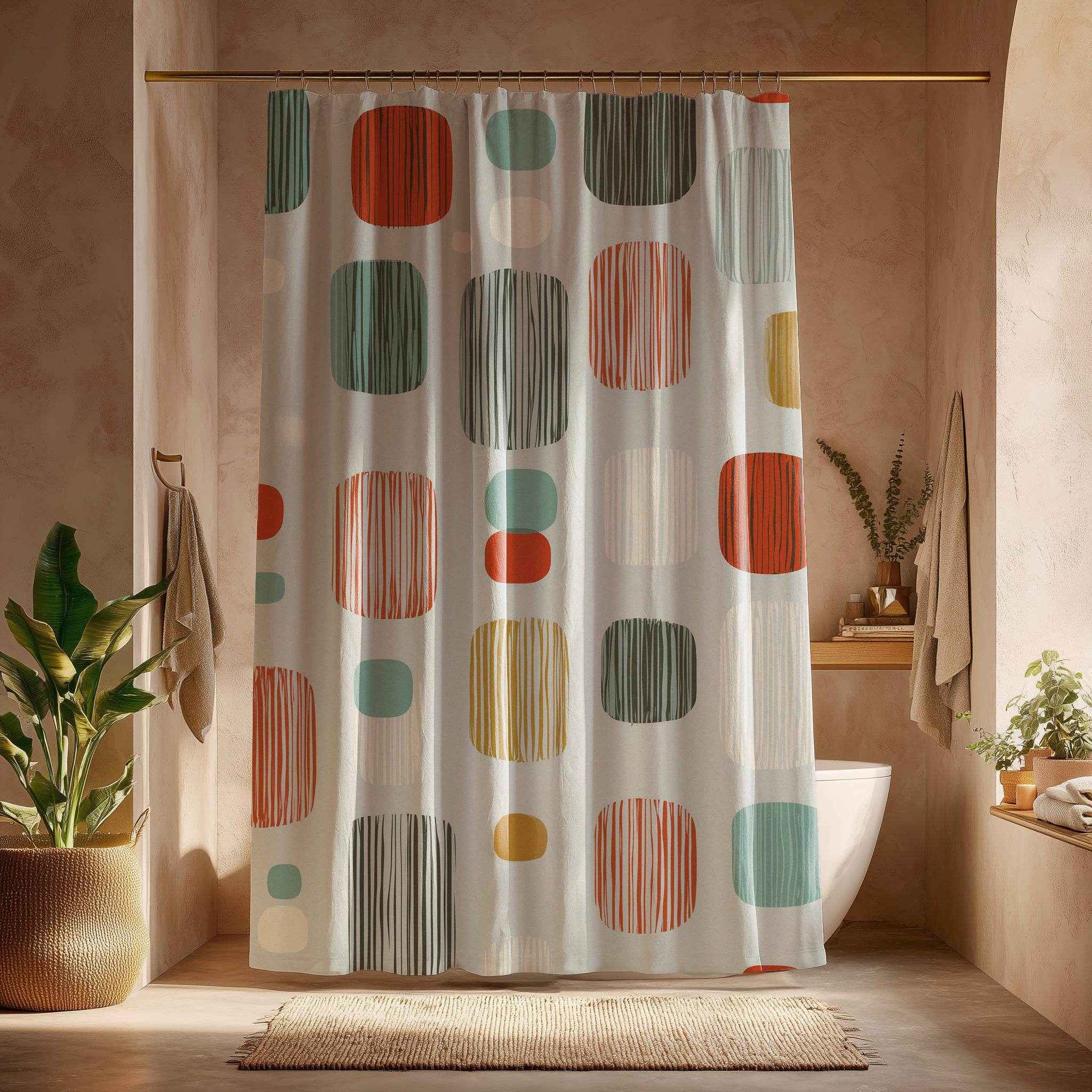 Modern Geometric Shower Curtain