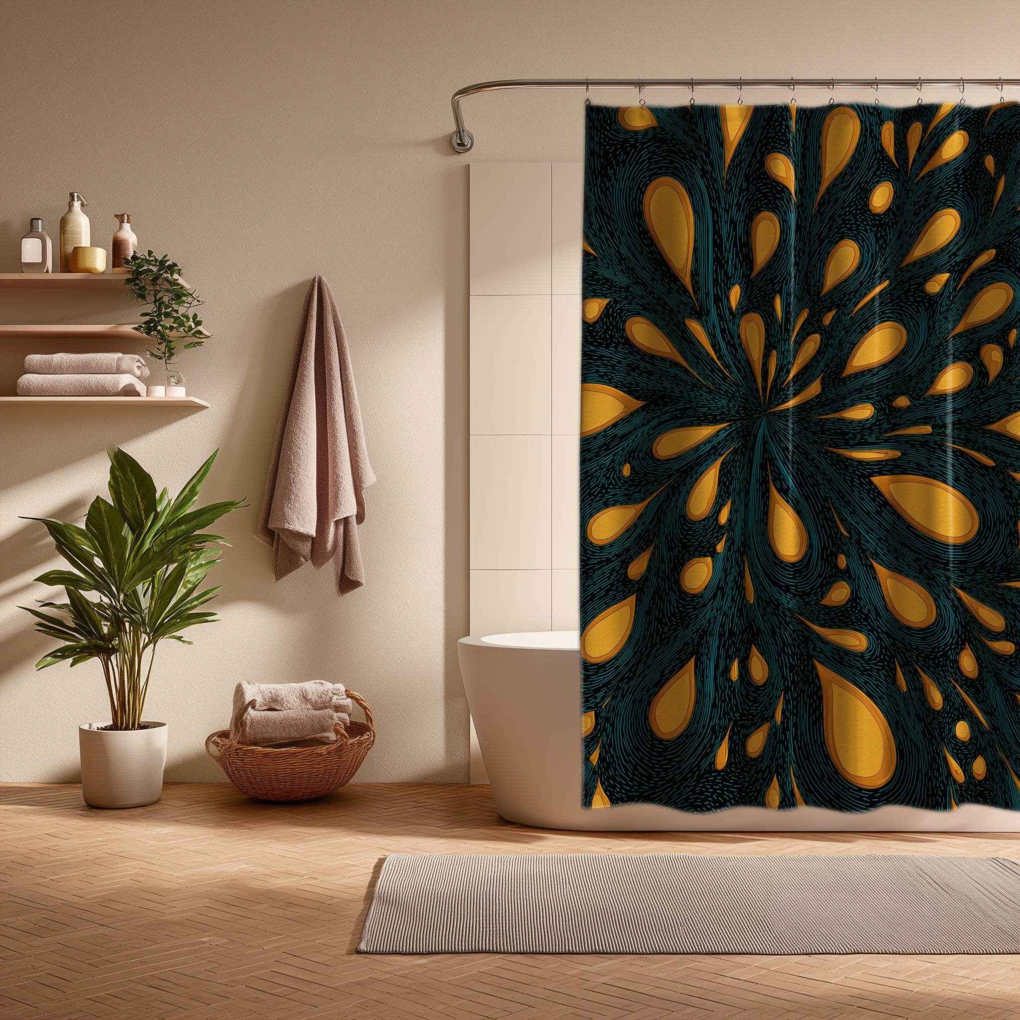 Vibrant Floral Shower Curtain