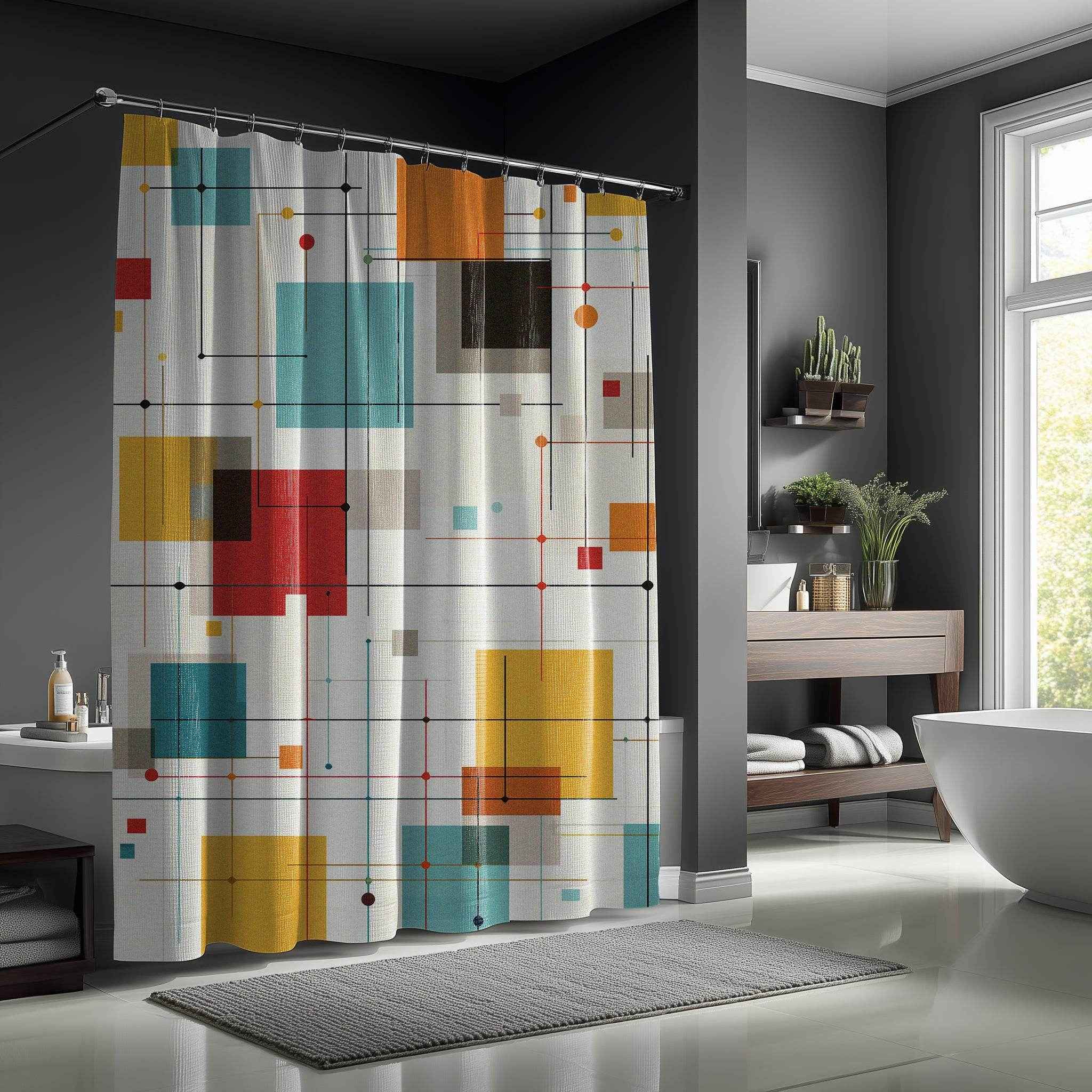 Modern Geometric Abstract Design  Shower Curtain
