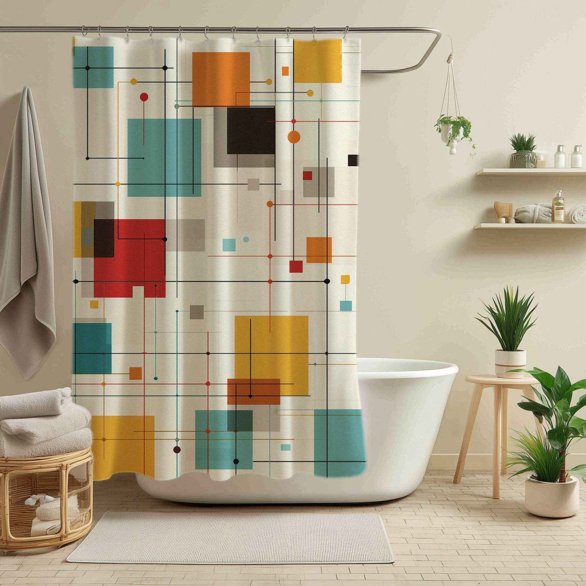 Modern Geometric Abstract Design  Shower Curtain