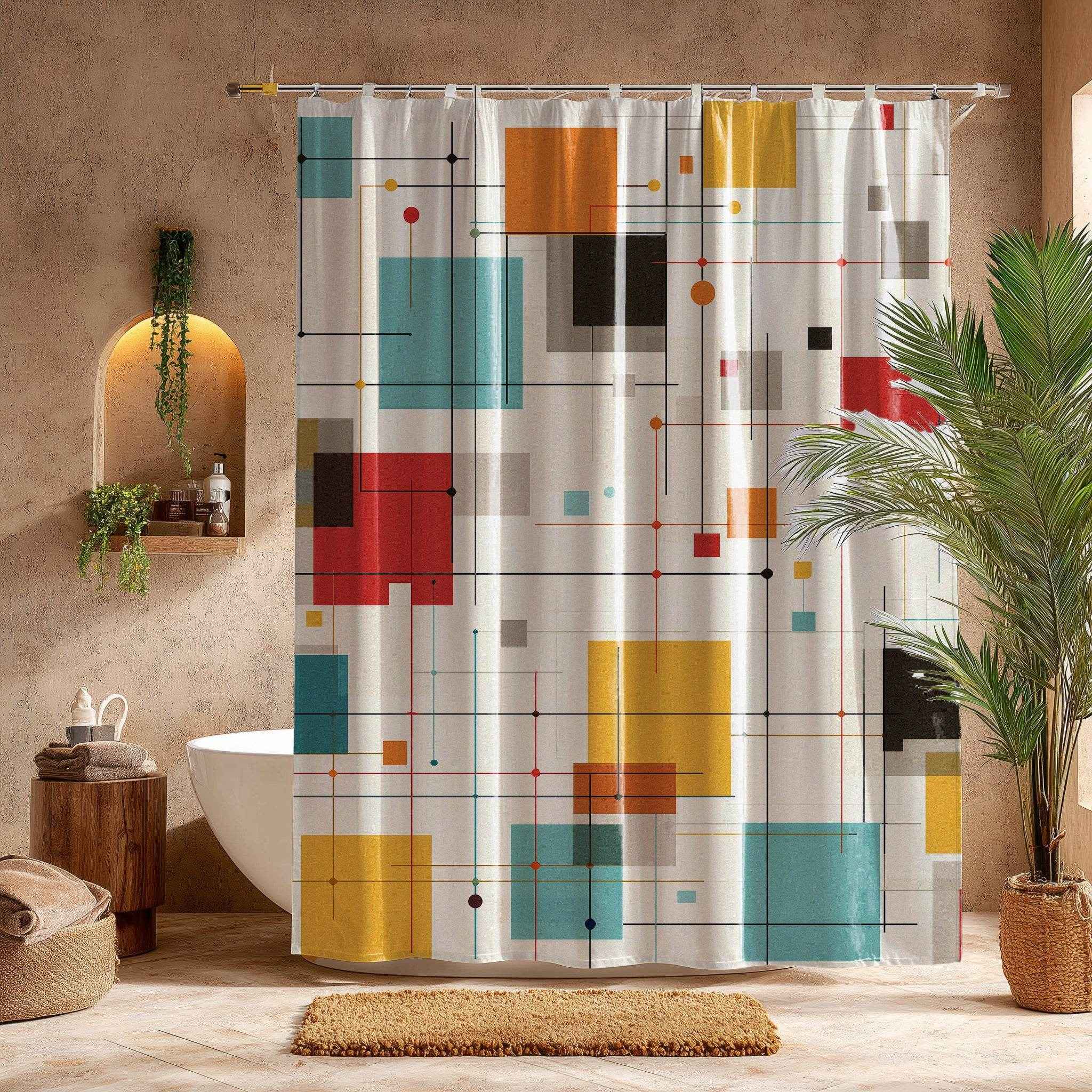 Modern Geometric Abstract Design  Shower Curtain