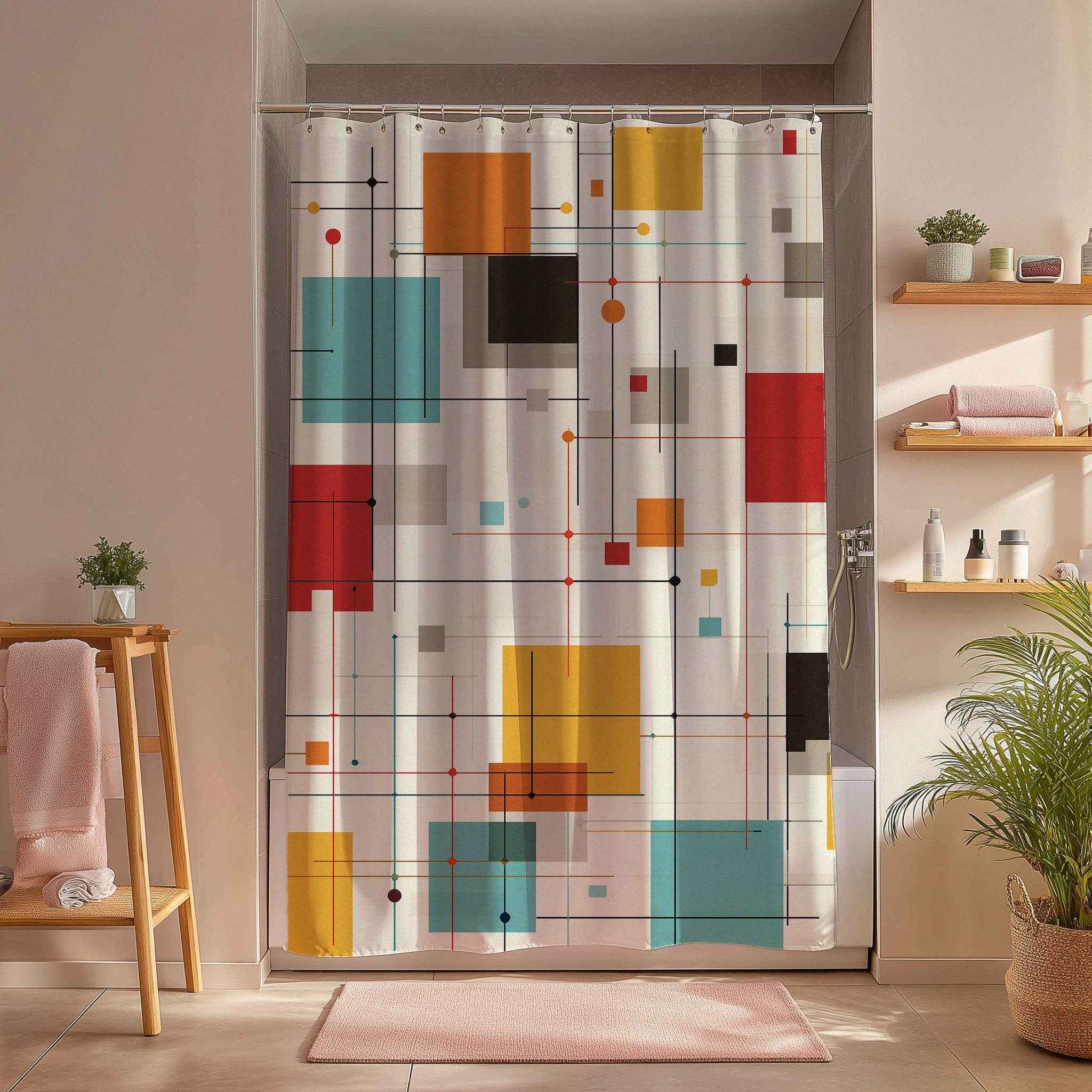 Modern Geometric Abstract Design  Shower Curtain