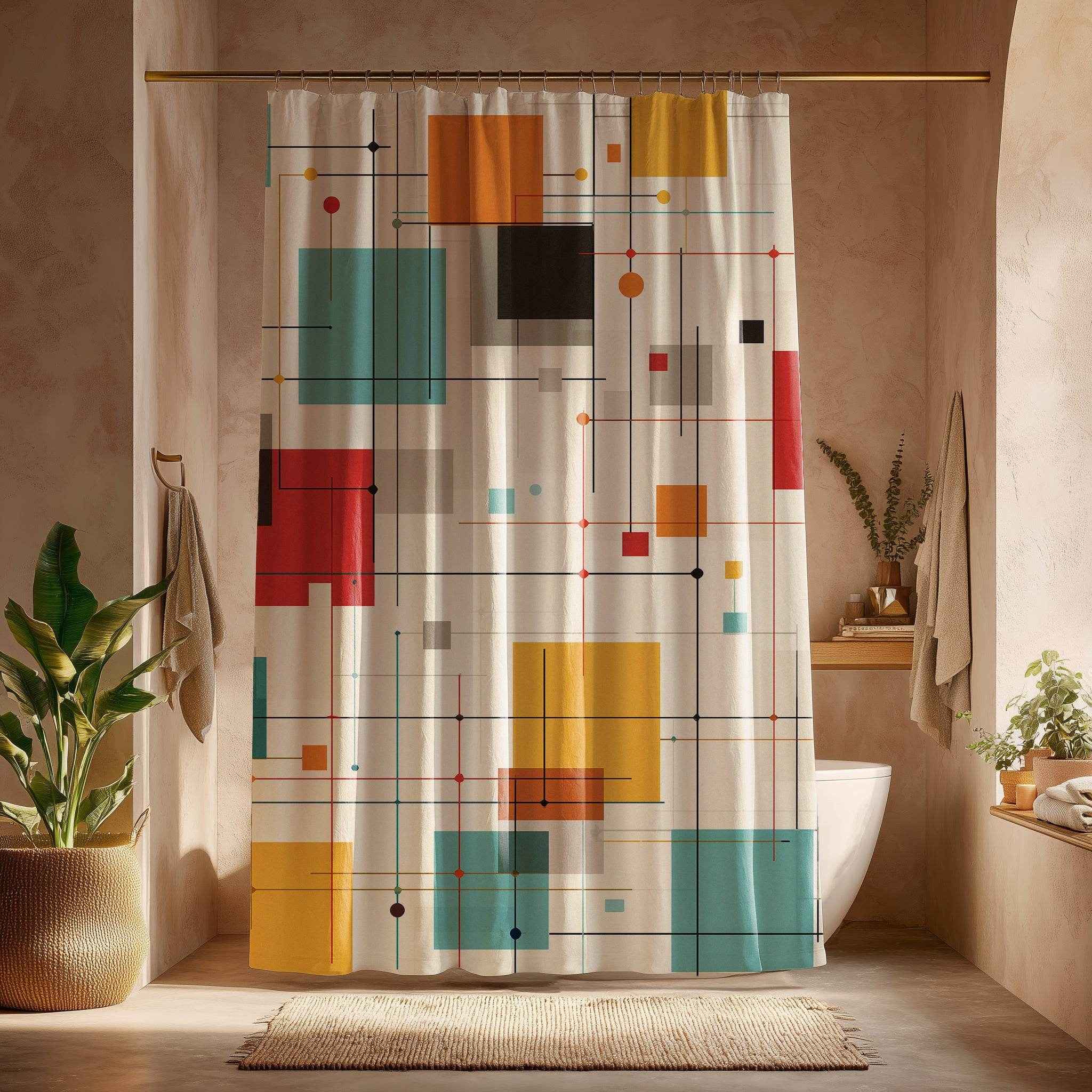 Modern Geometric Abstract Design  Shower Curtain