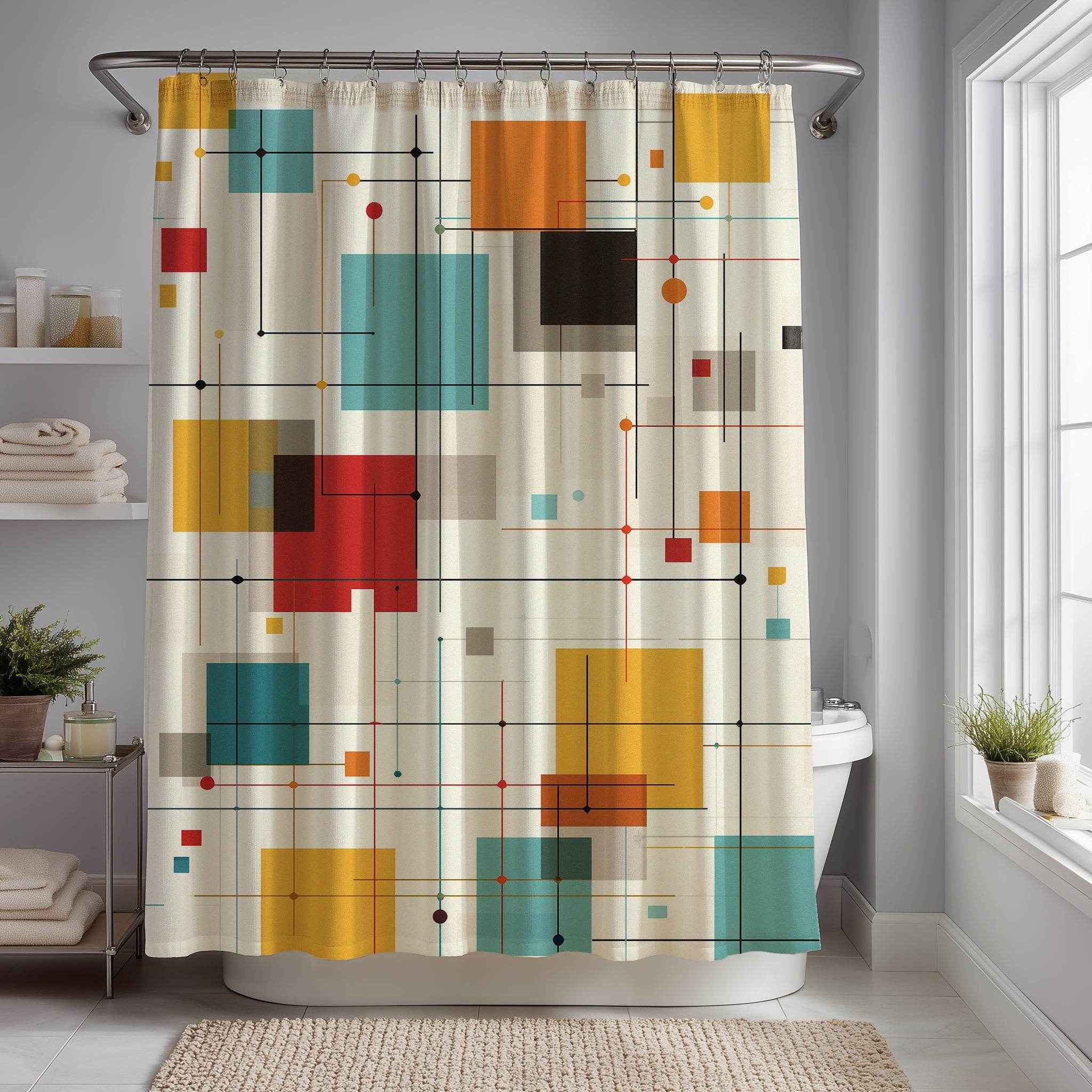 Modern Geometric Abstract Design  Shower Curtain
