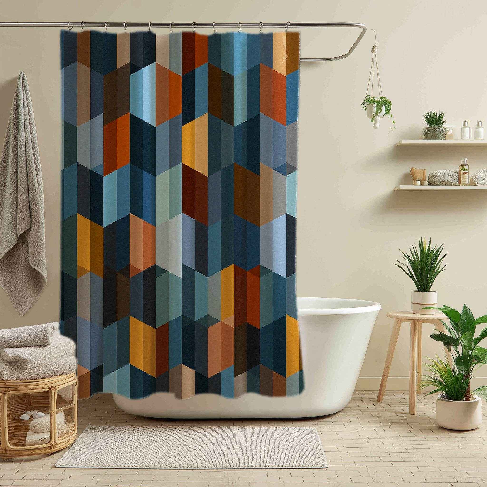 Modern Geometric Shower Curtain