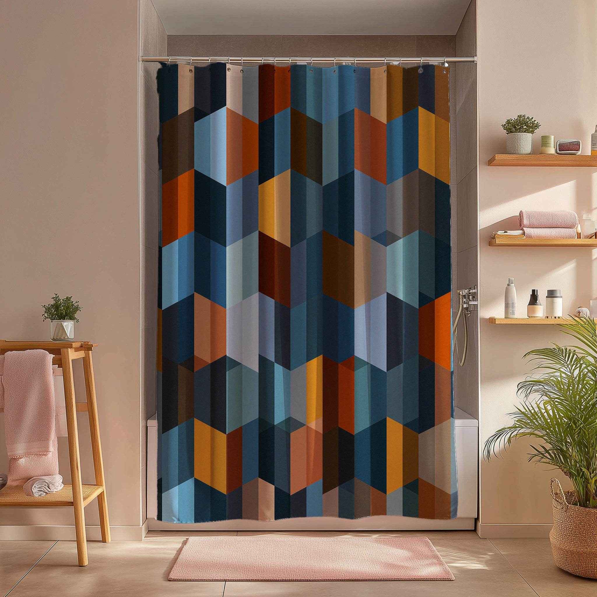 Modern Geometric Shower Curtain