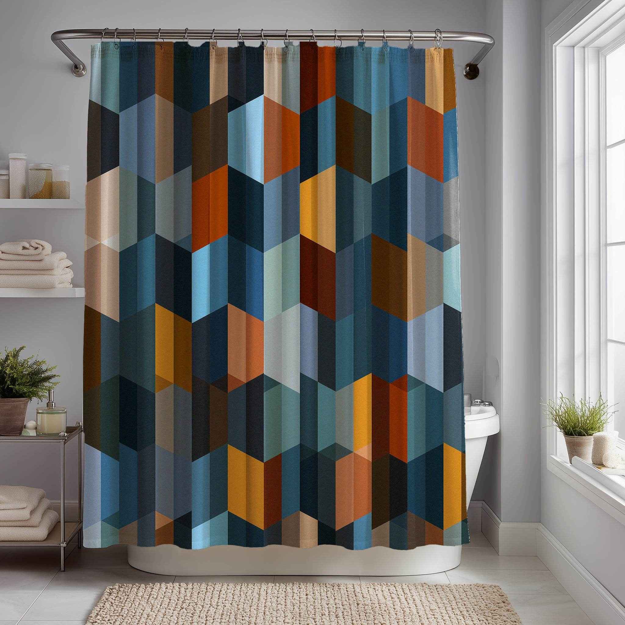 Modern Geometric Shower Curtain