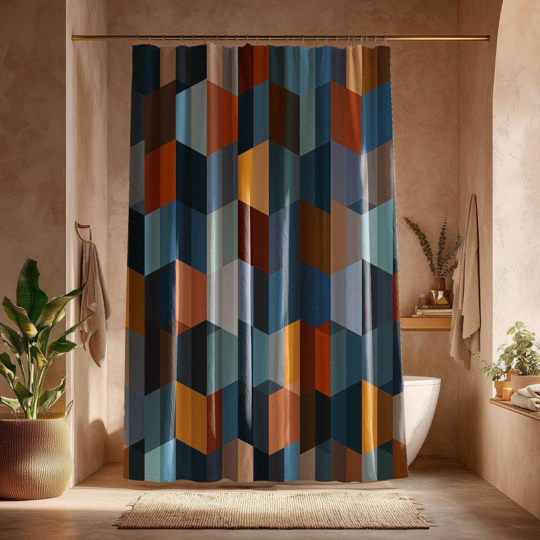 Modern Geometric Shower Curtain