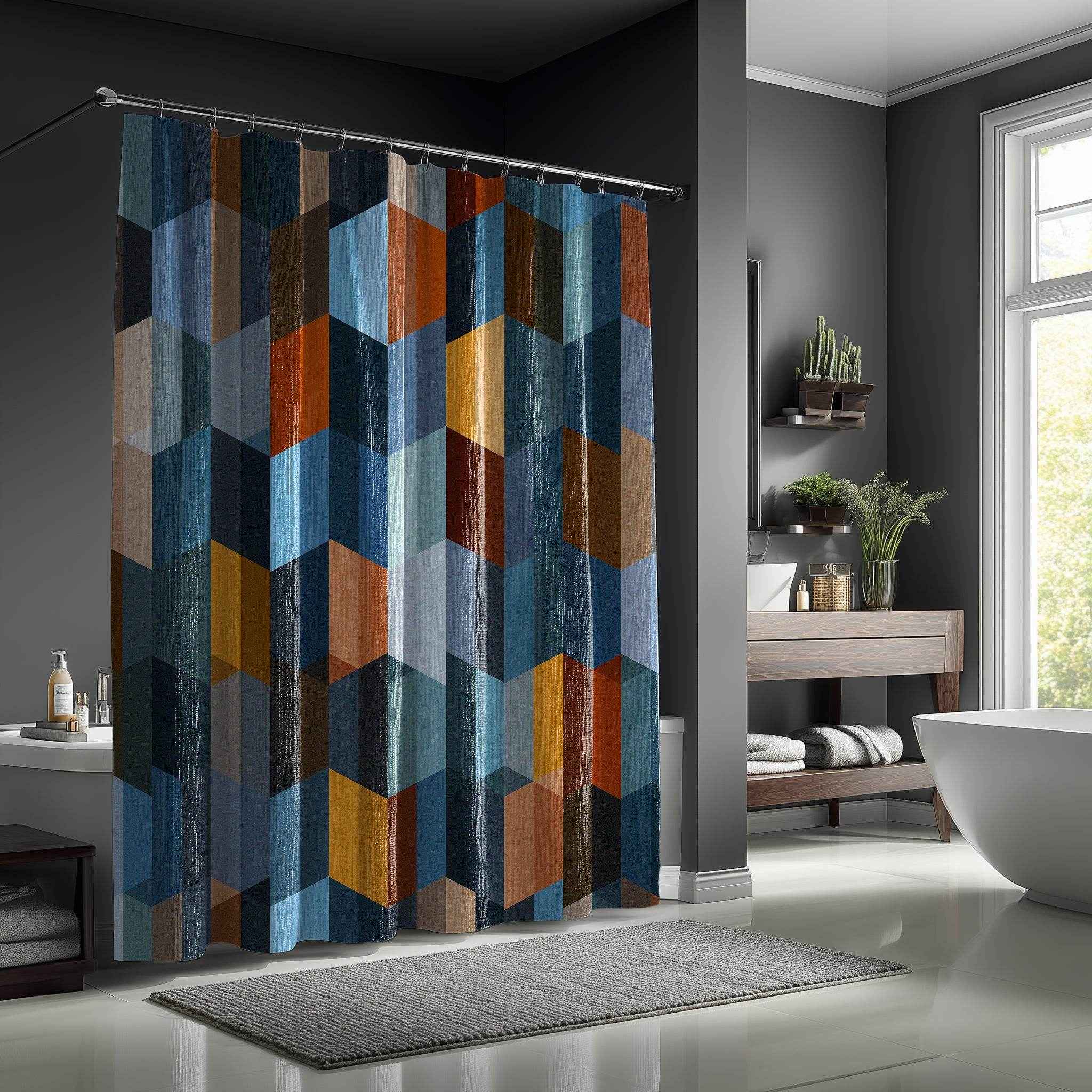 Modern Geometric Shower Curtain