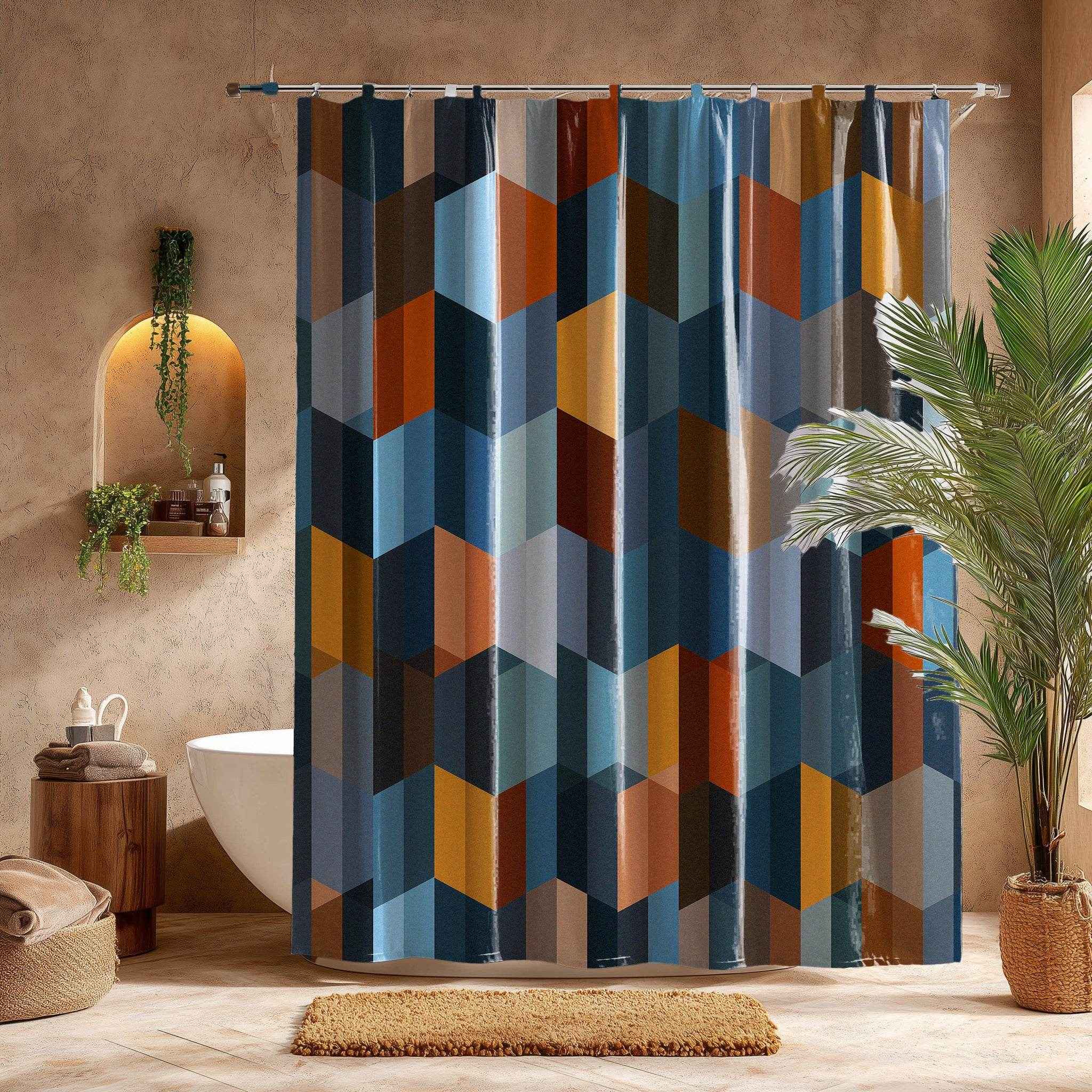 Modern Geometric Shower Curtain