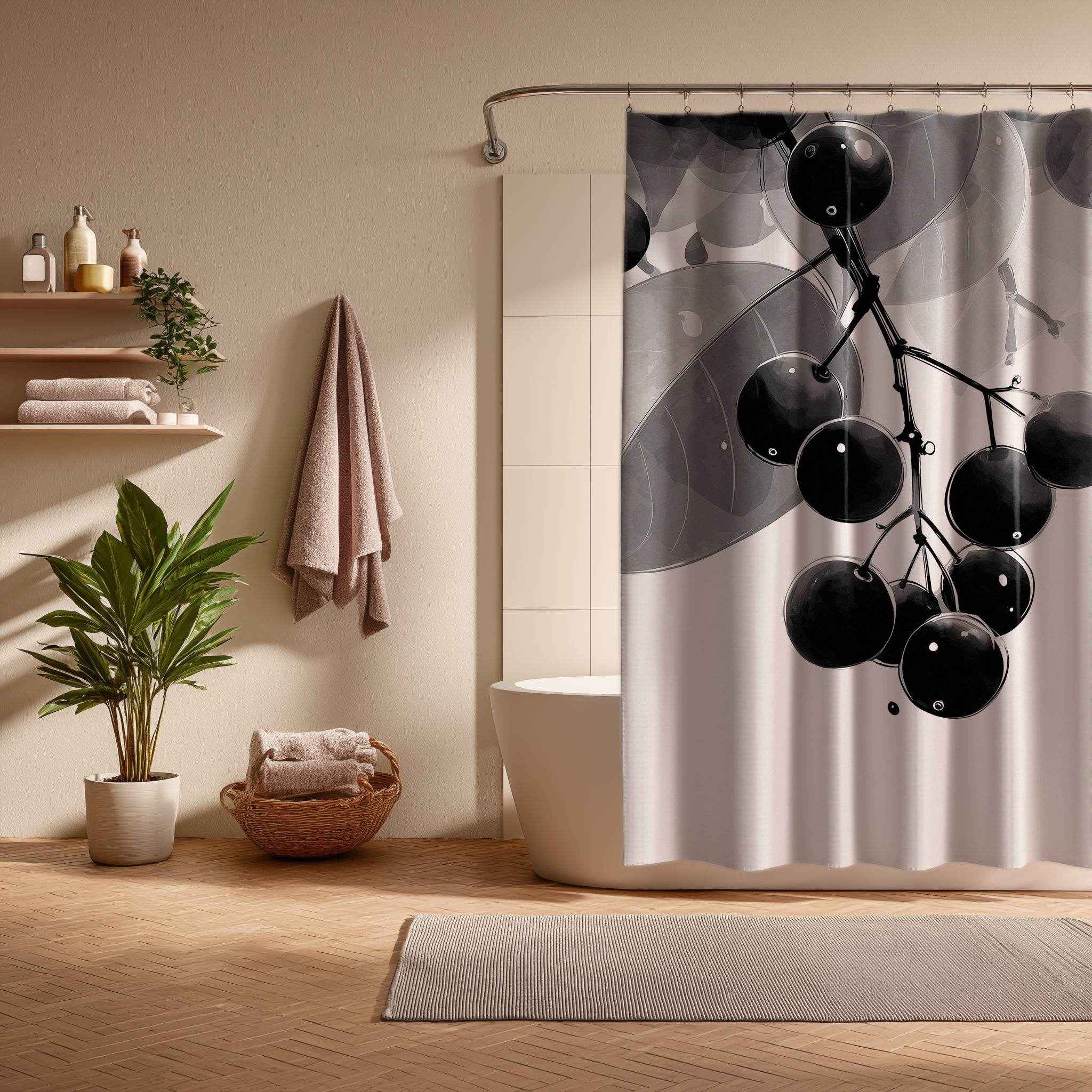 Elegant Botanical Shower Curtain