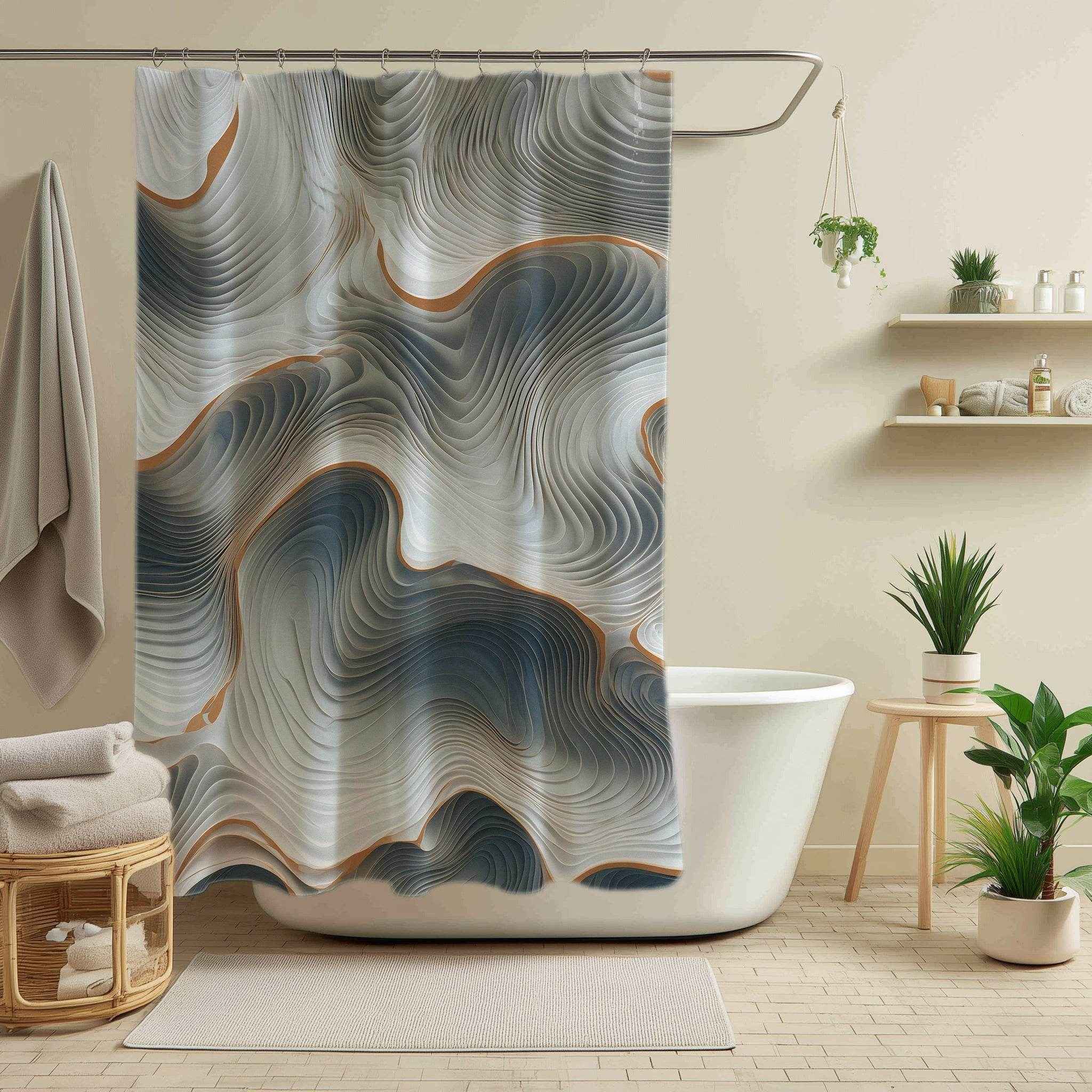 Elegant Marble Shower Curtain