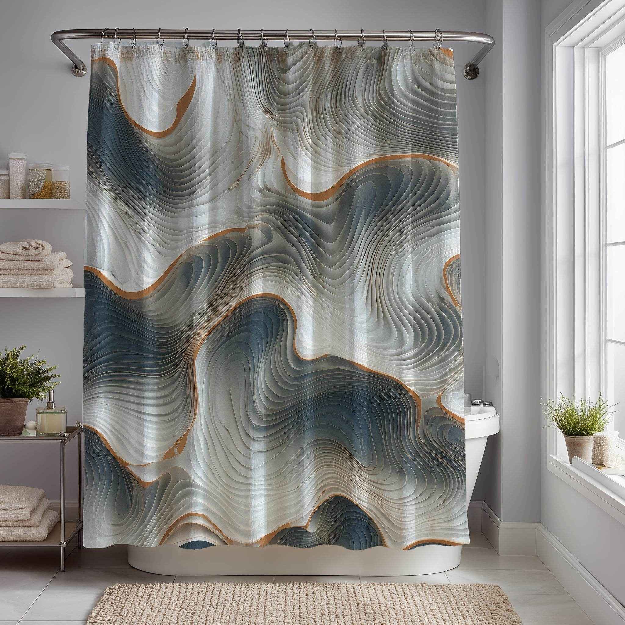 Elegant Marble Shower Curtain