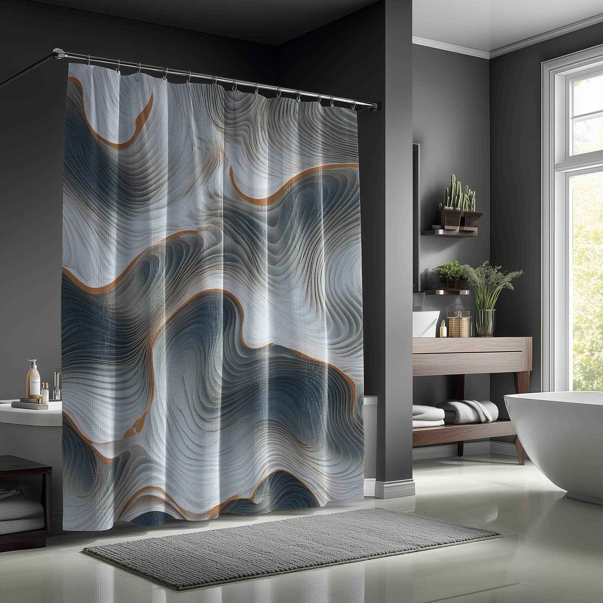 Elegant Marble Shower Curtain