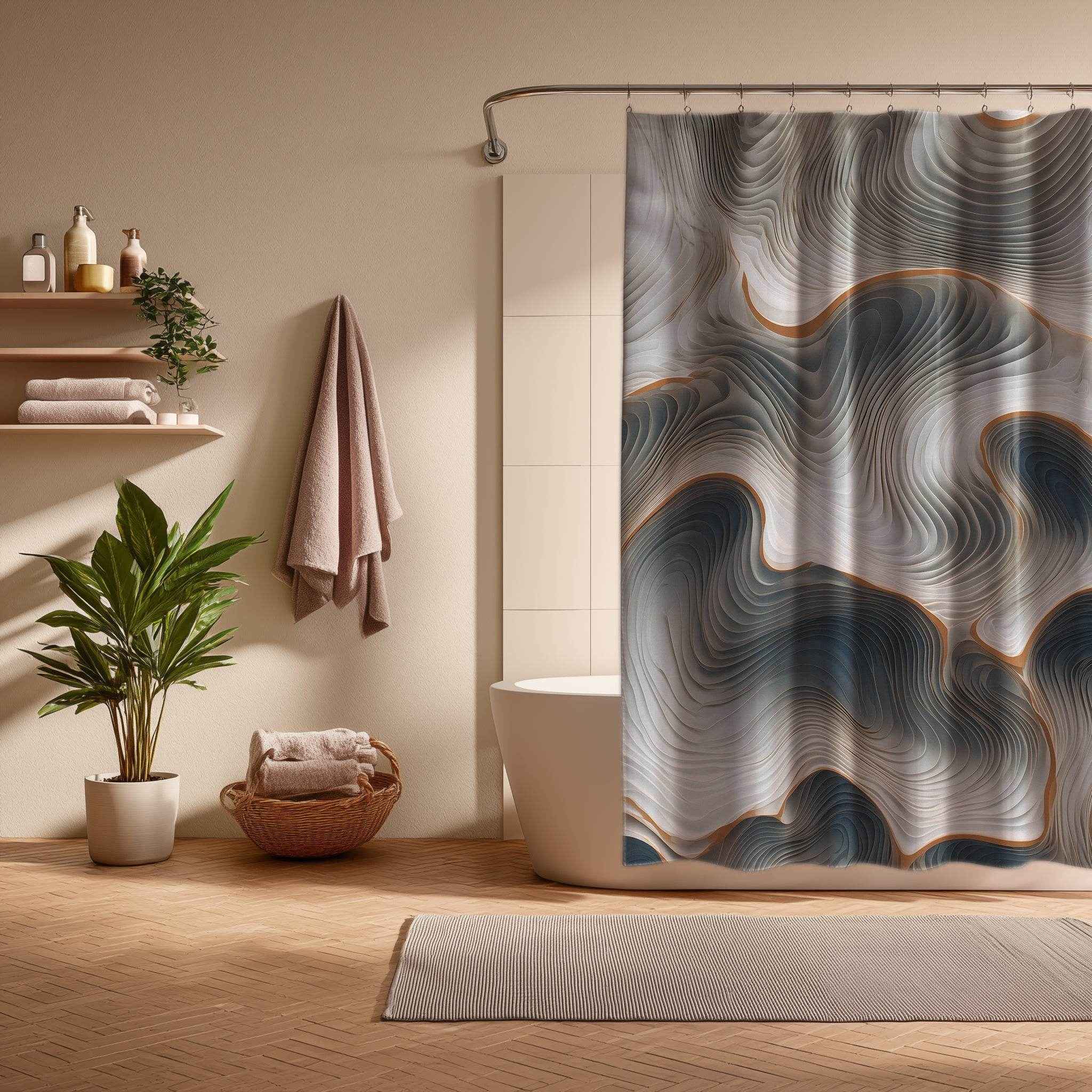 Elegant Marble Shower Curtain