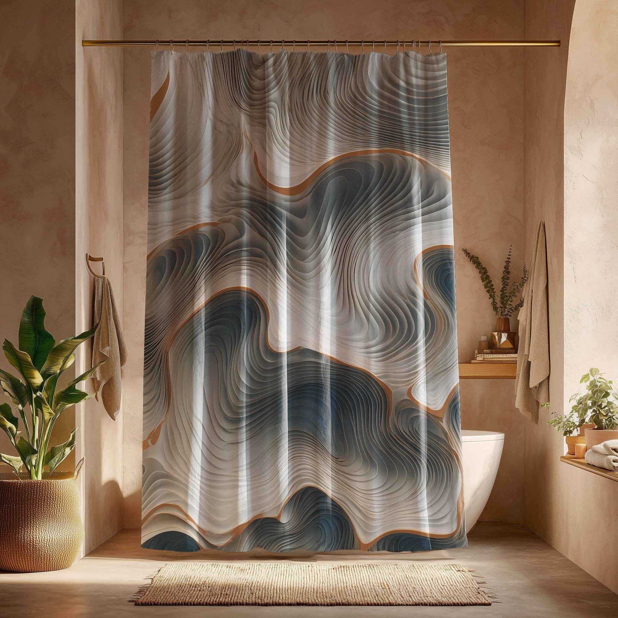 Elegant Marble Shower Curtain