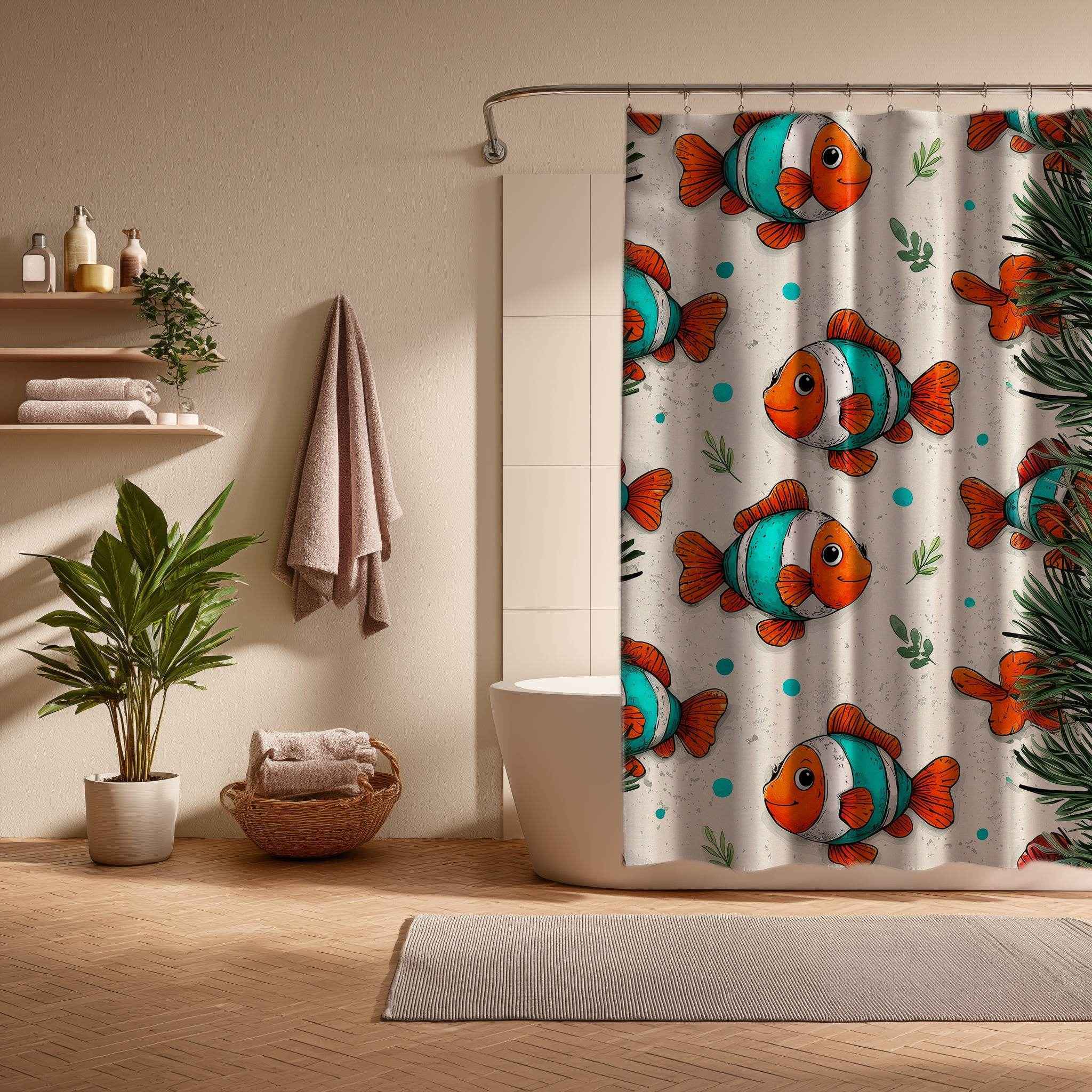 Colorful Fish Shower Curtain