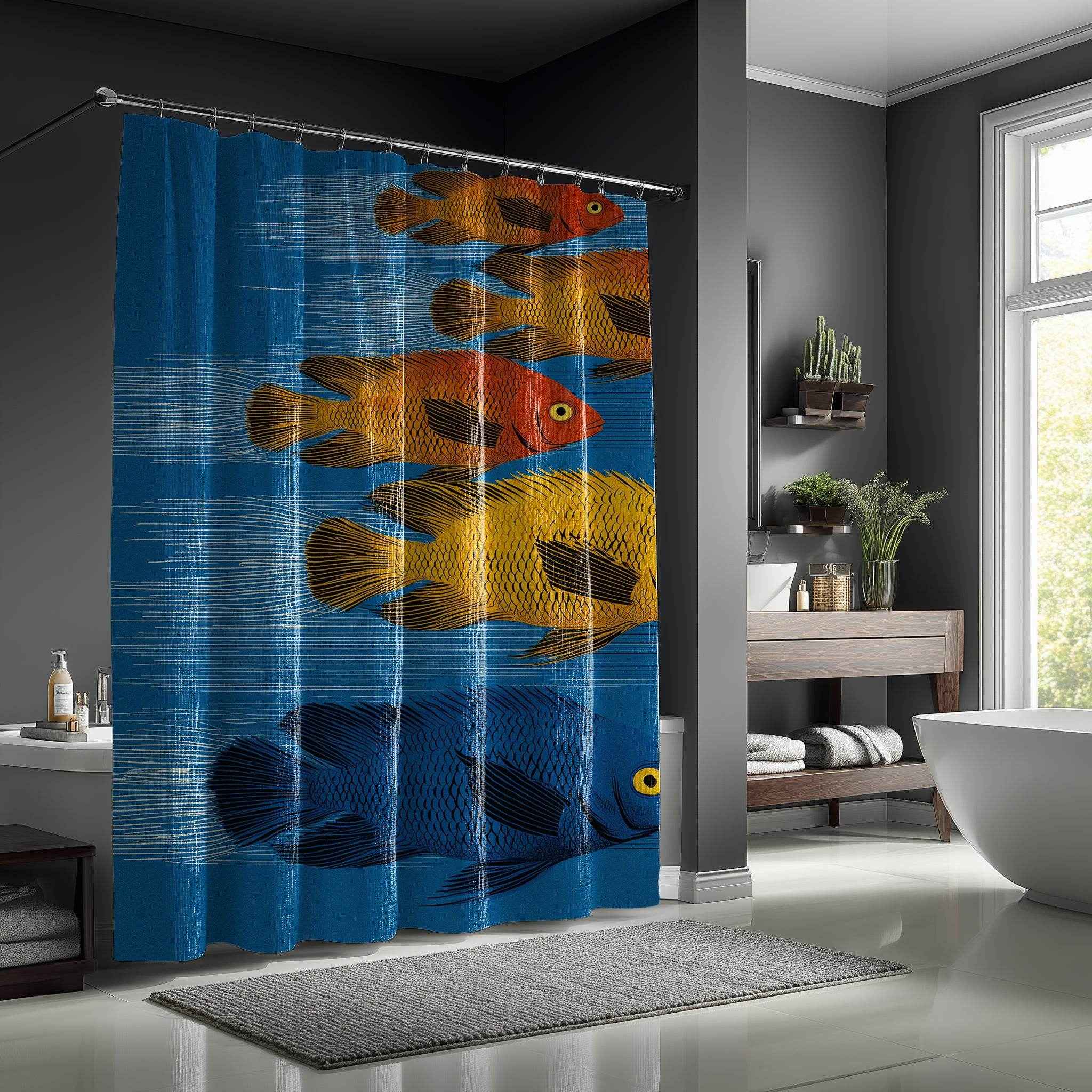 Vibrant Fish Shower Curtain