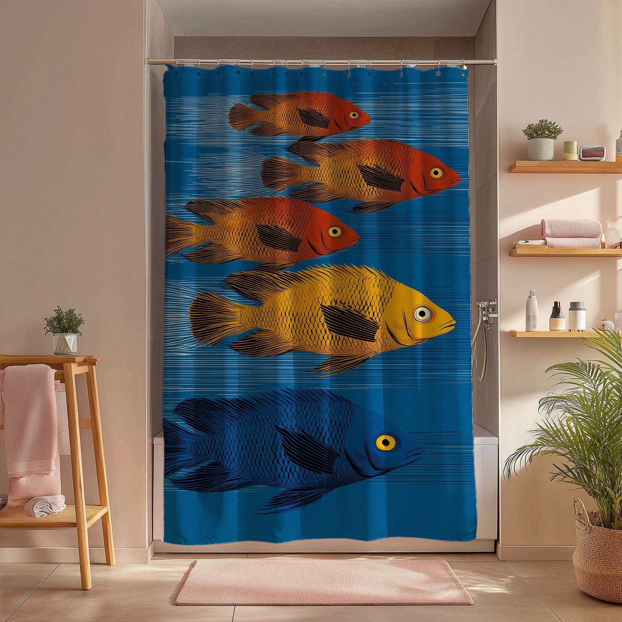 Vibrant Fish Shower Curtain