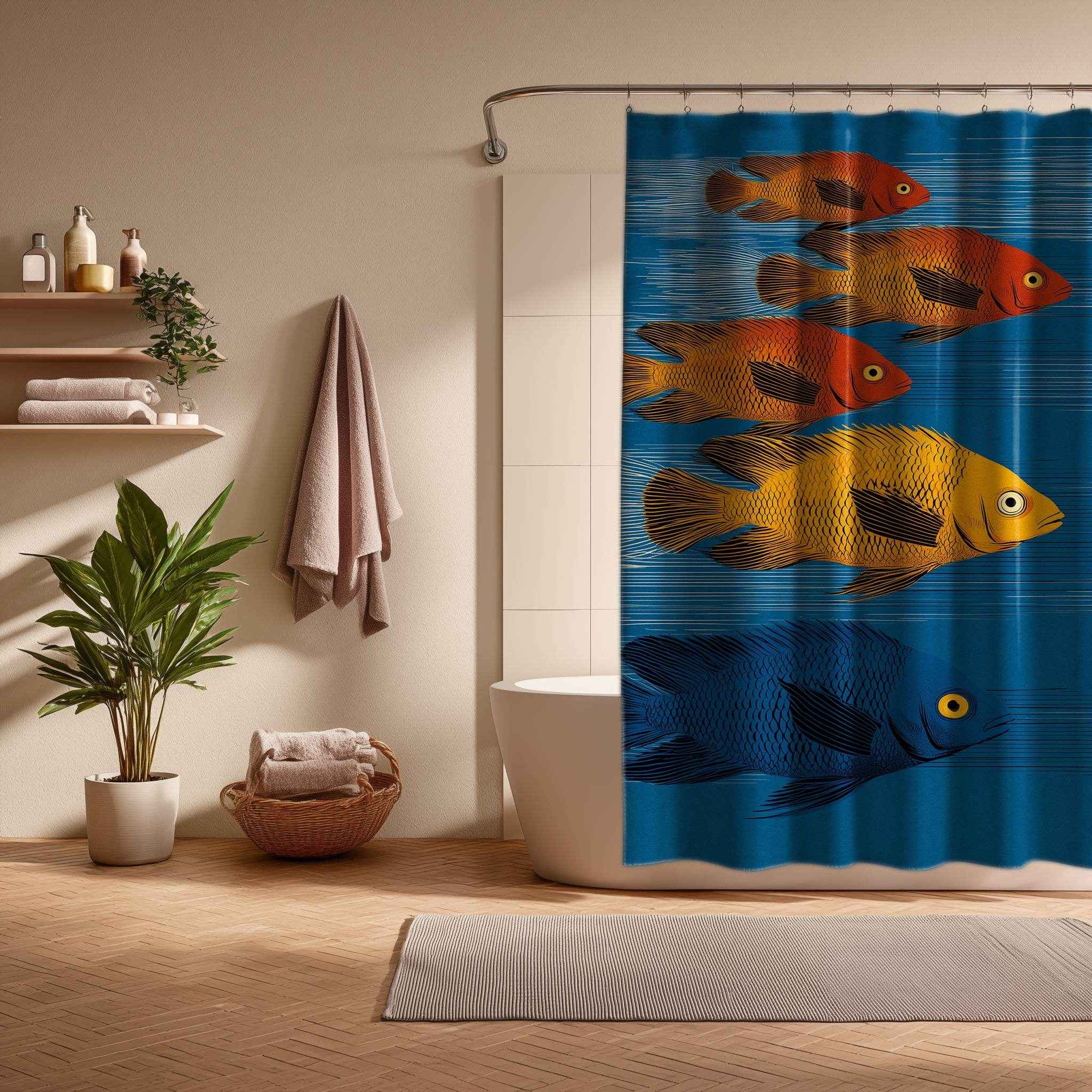 Vibrant Fish Shower Curtain