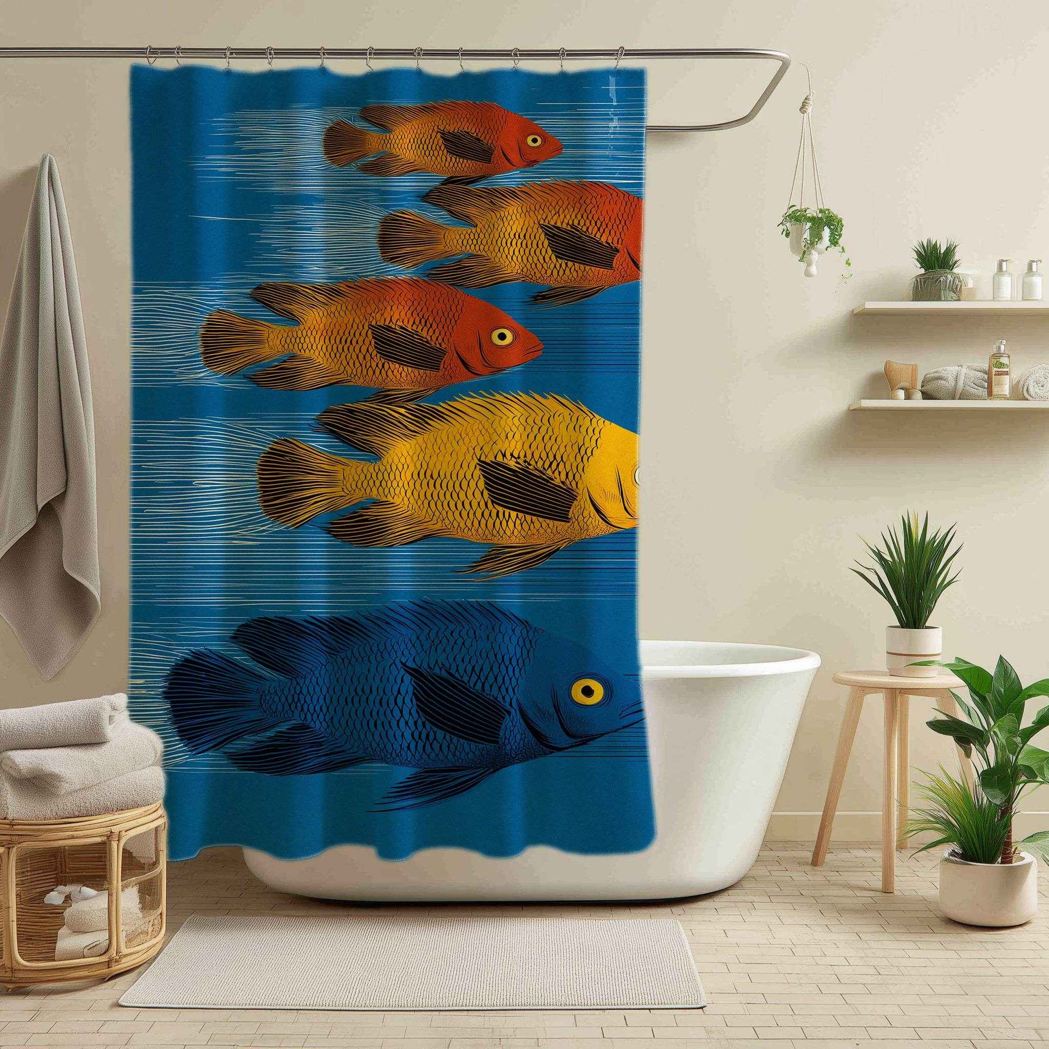 Vibrant Fish Shower Curtain