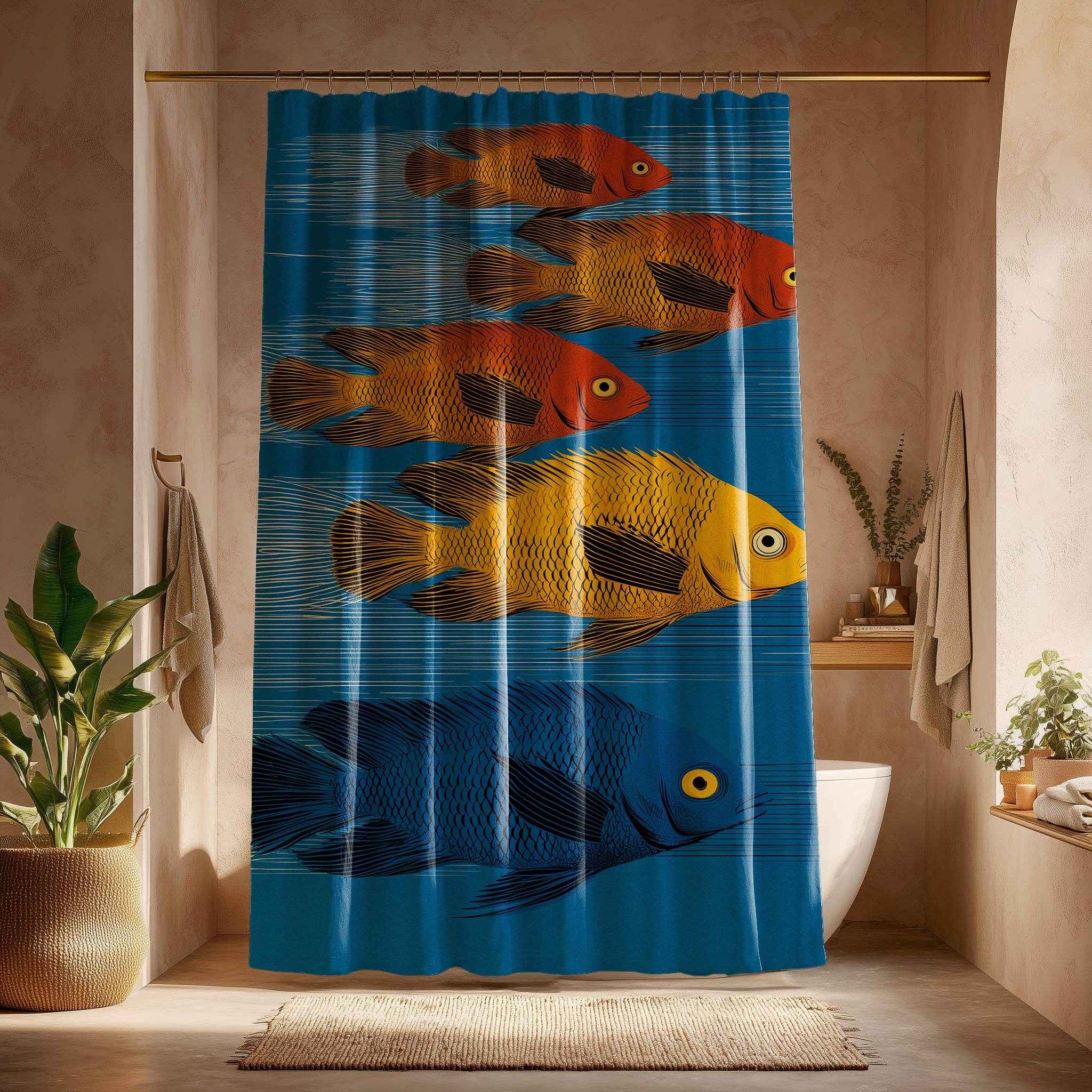 Vibrant Fish Shower Curtain