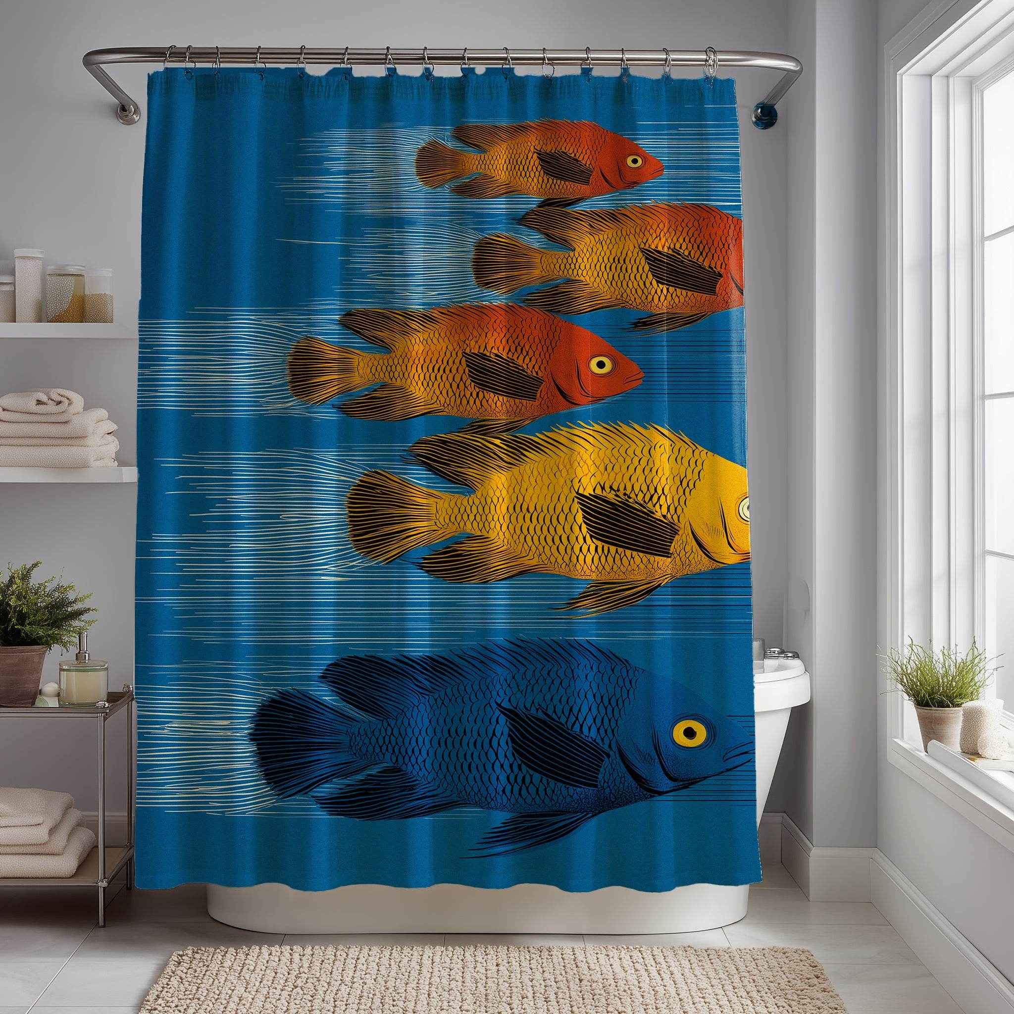 Vibrant Fish Shower Curtain