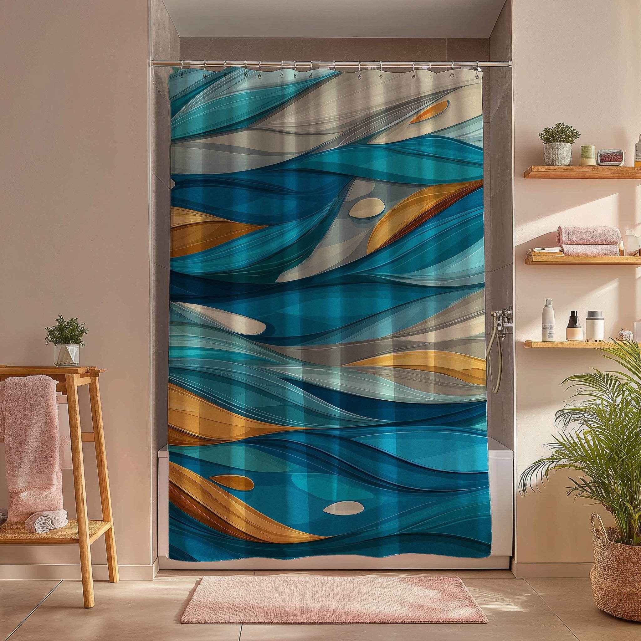 Artistic Wave Shower Curtains