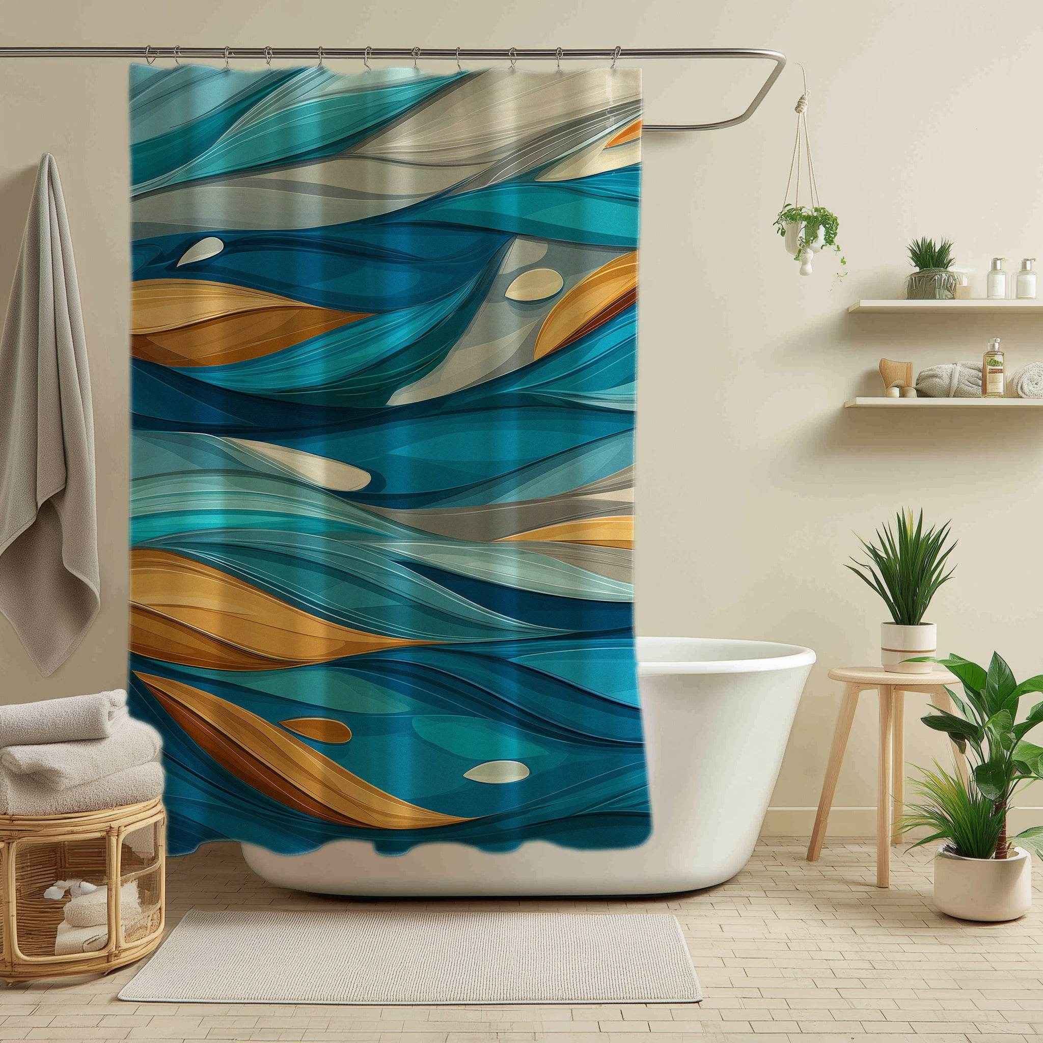 Artistic Wave Shower Curtains
