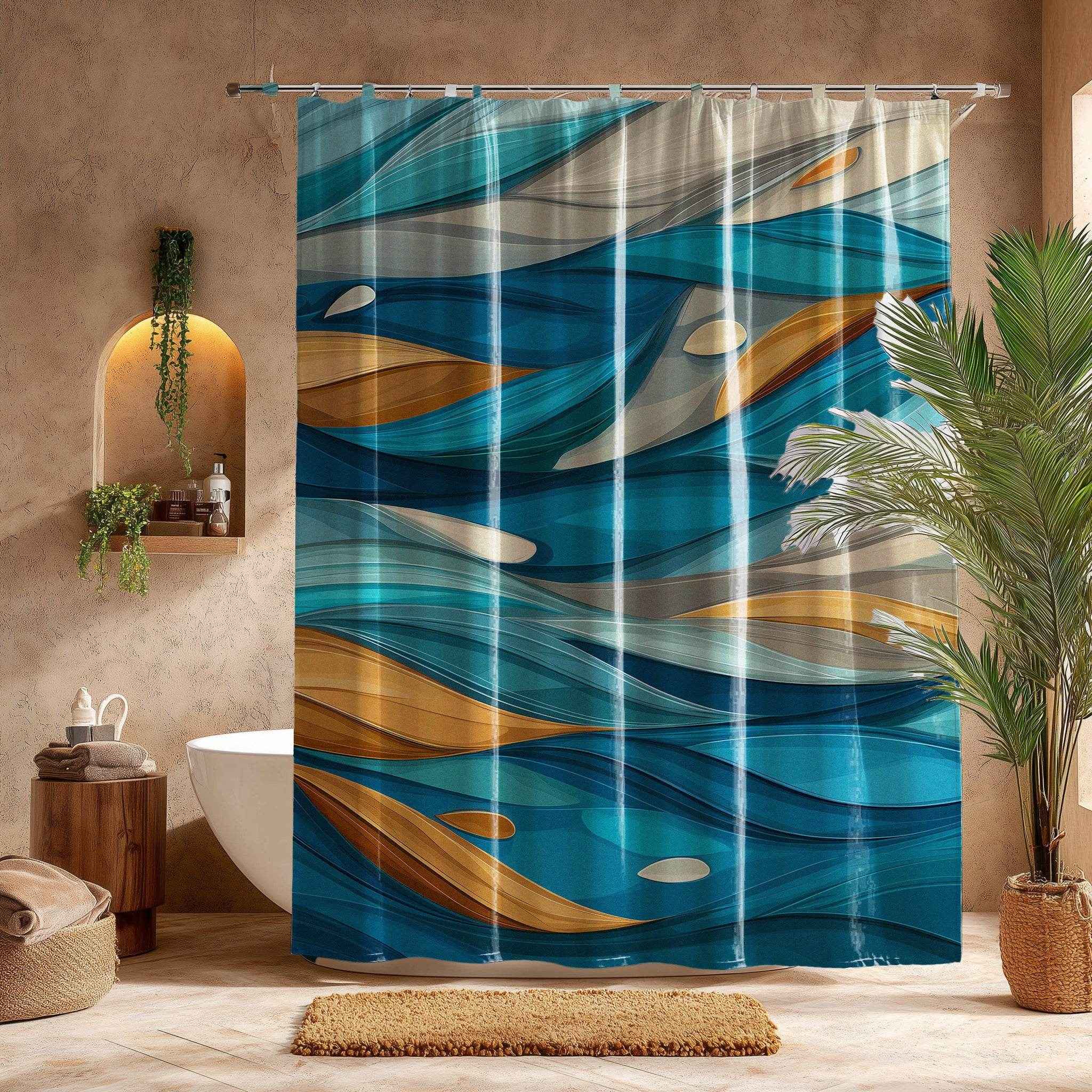 Artistic Wave Shower Curtains