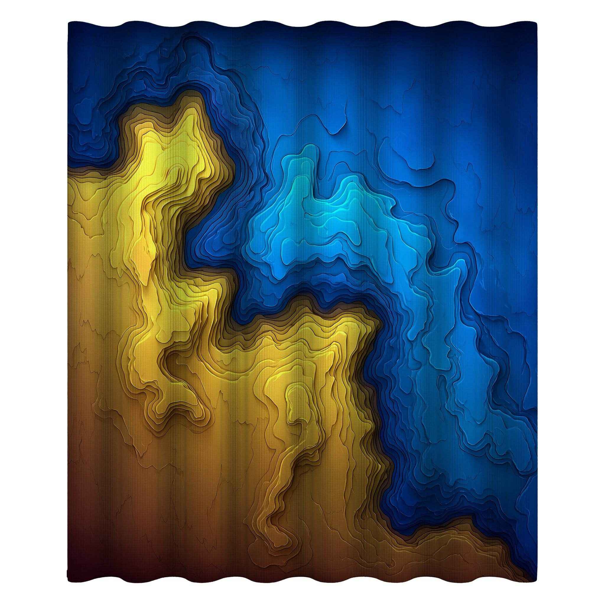 Abstract Ocean Waves Shower Curtain