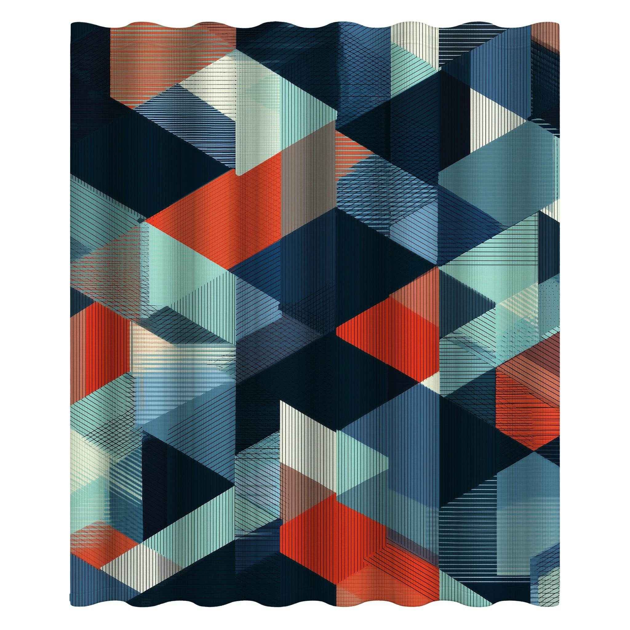 Modern Geometric Shower Curtain