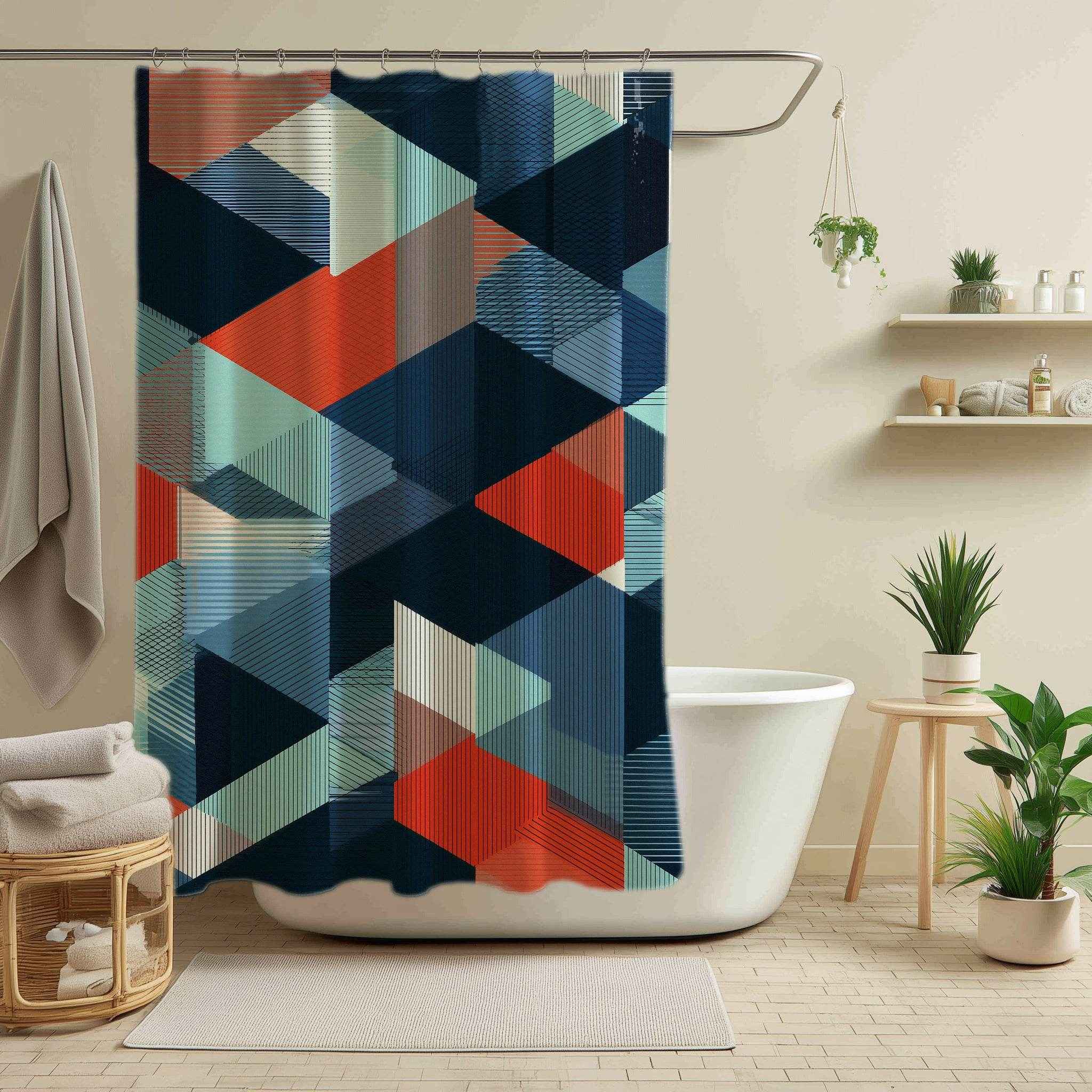 Modern Geometric Shower Curtain