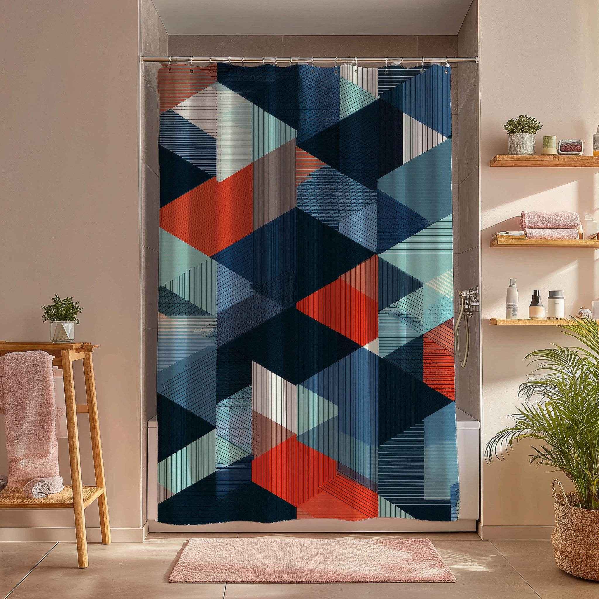 Modern Geometric Shower Curtain
