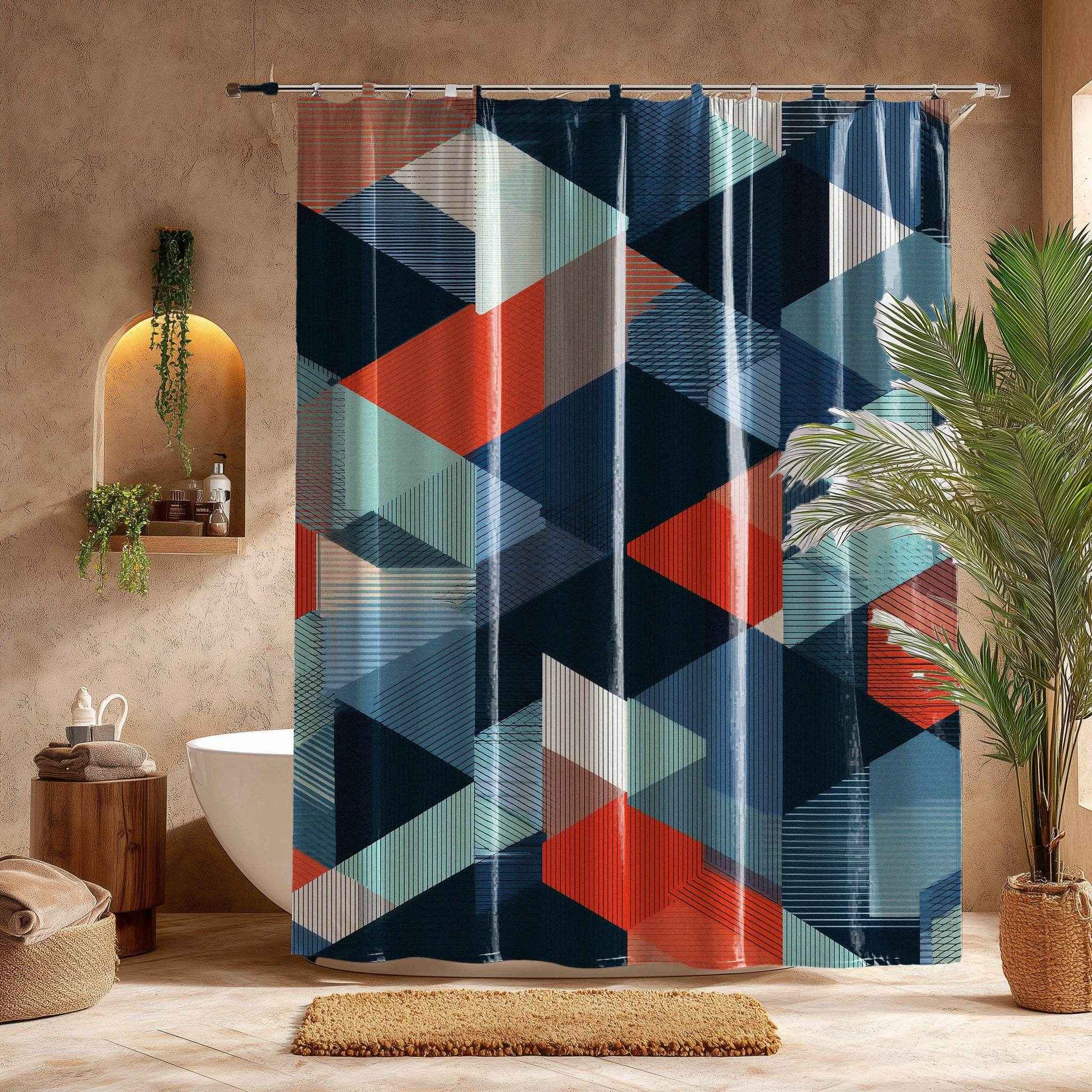 Modern Geometric Shower Curtain