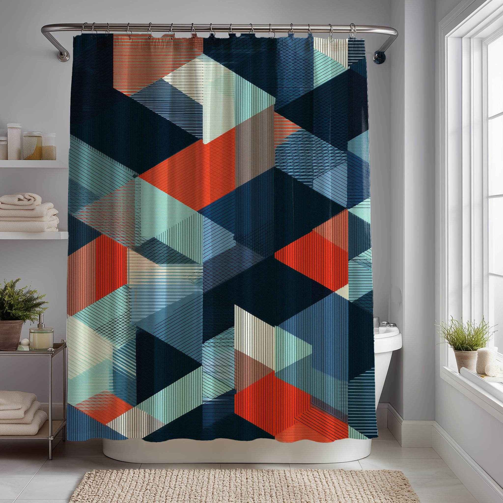 Modern Geometric Shower Curtain