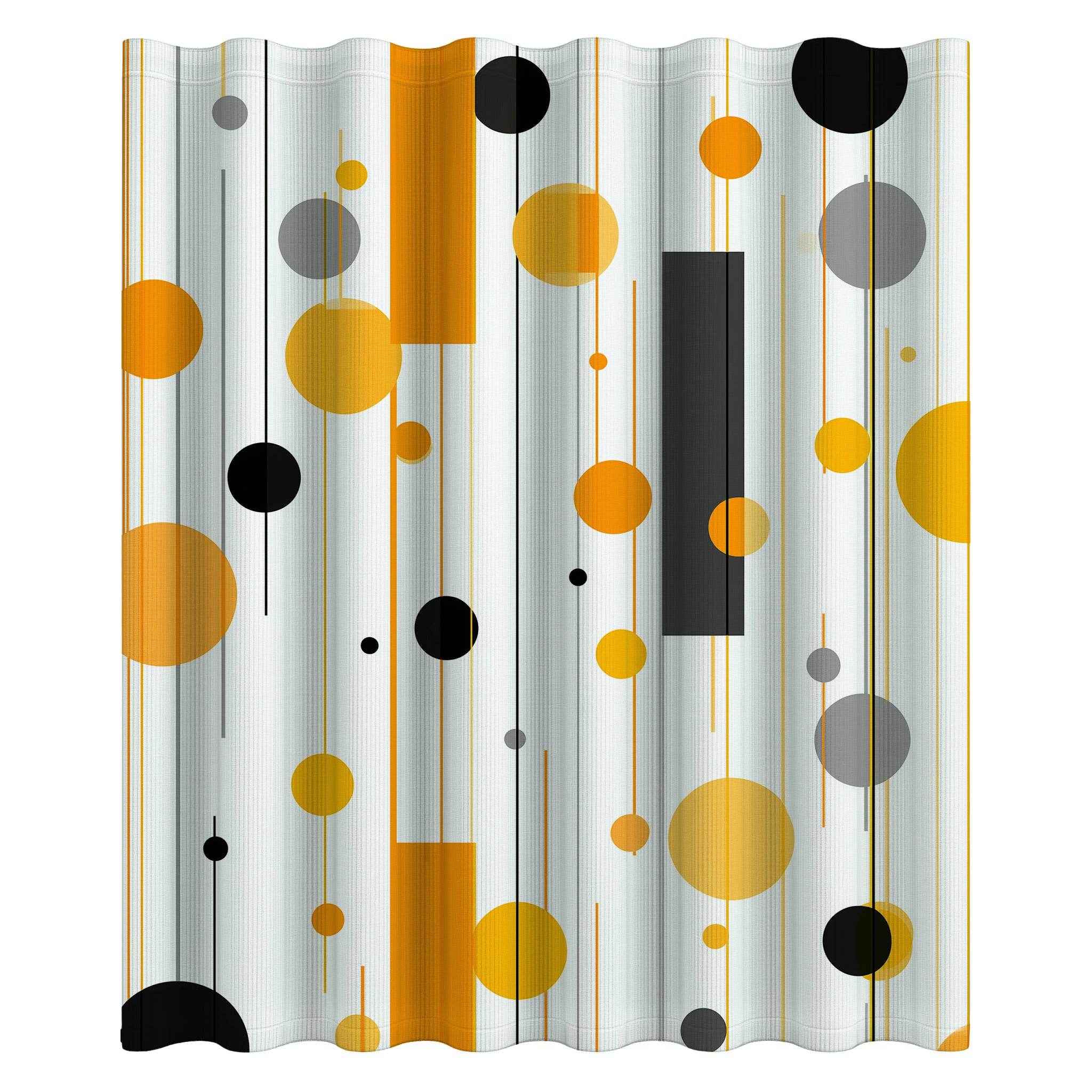 Modern Geometric Yellow & Gray Shower Curtains