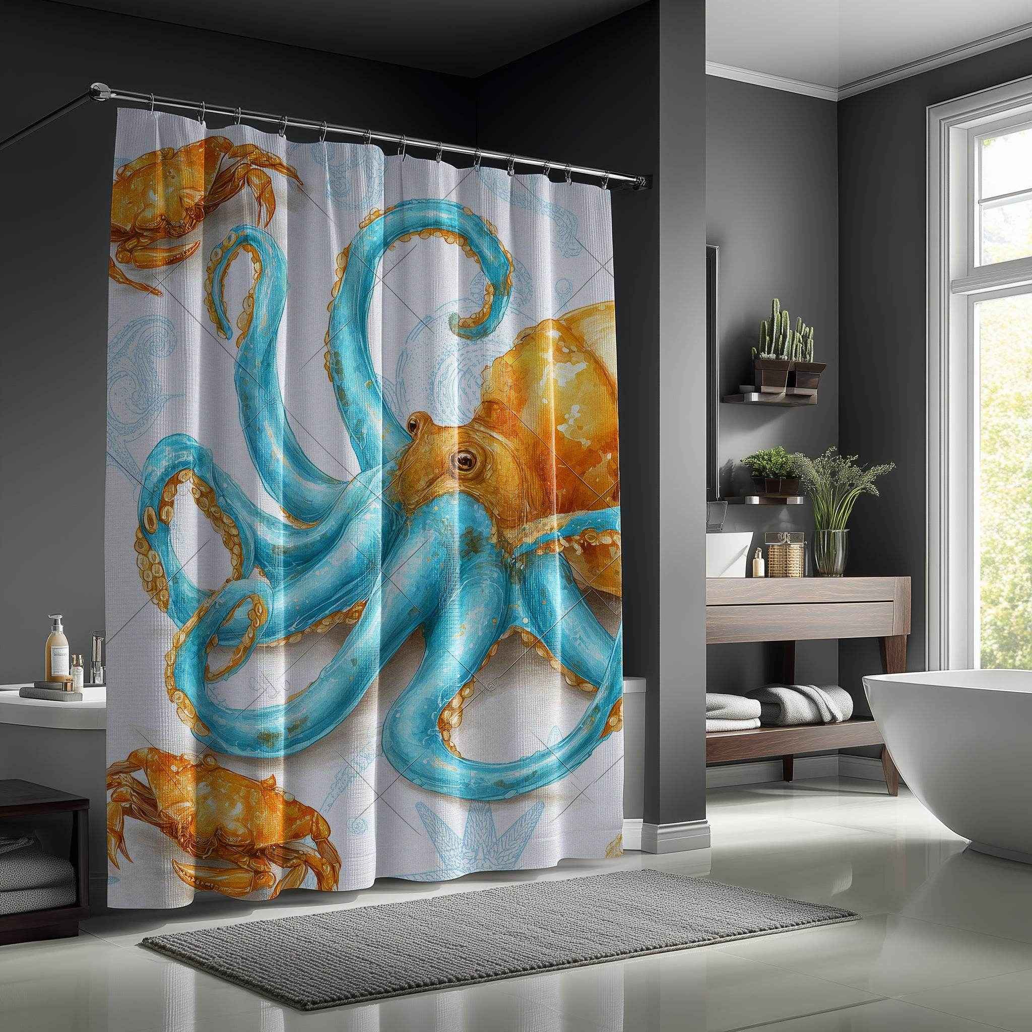 Ocean-Inspired Shower Curtain