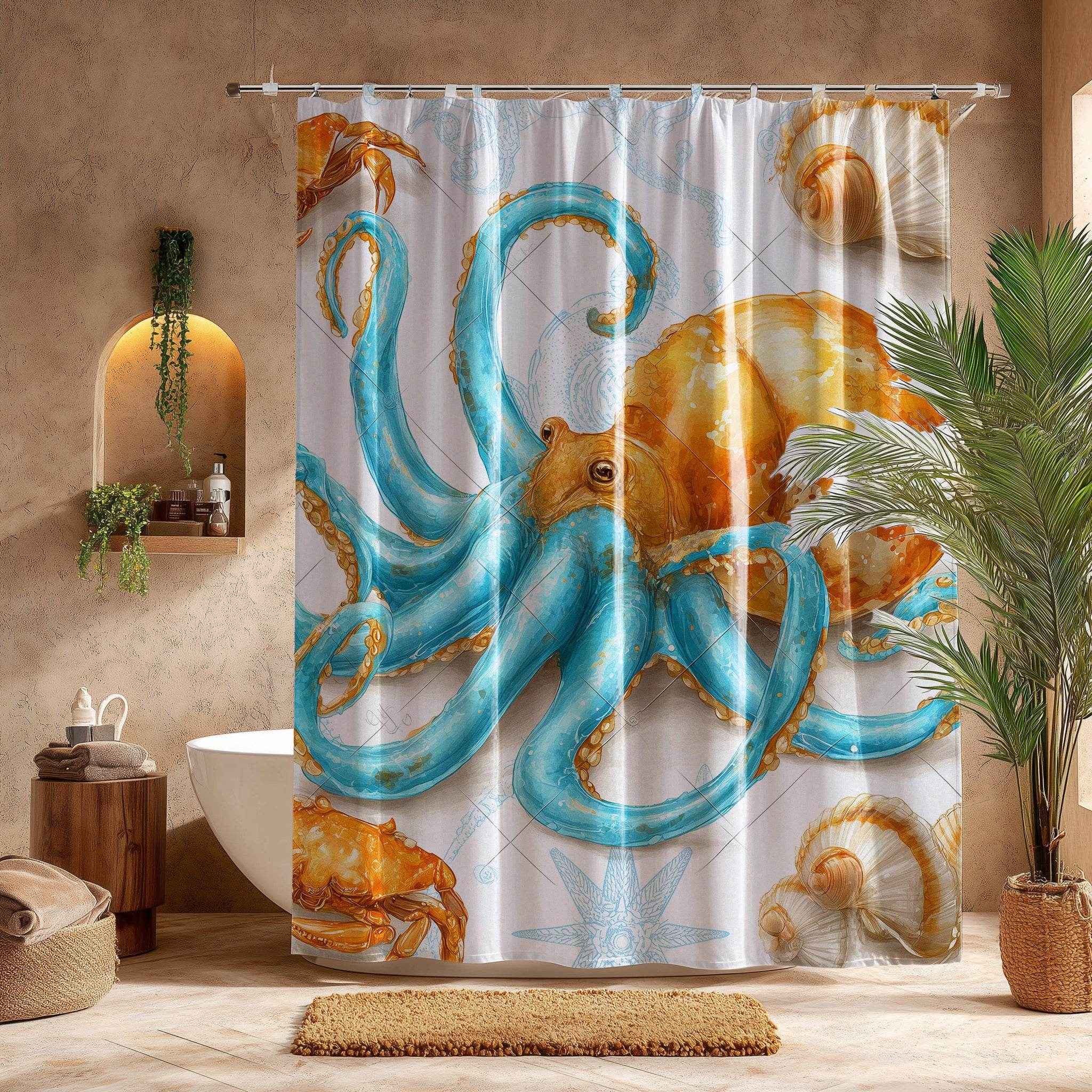Ocean-Inspired Shower Curtain