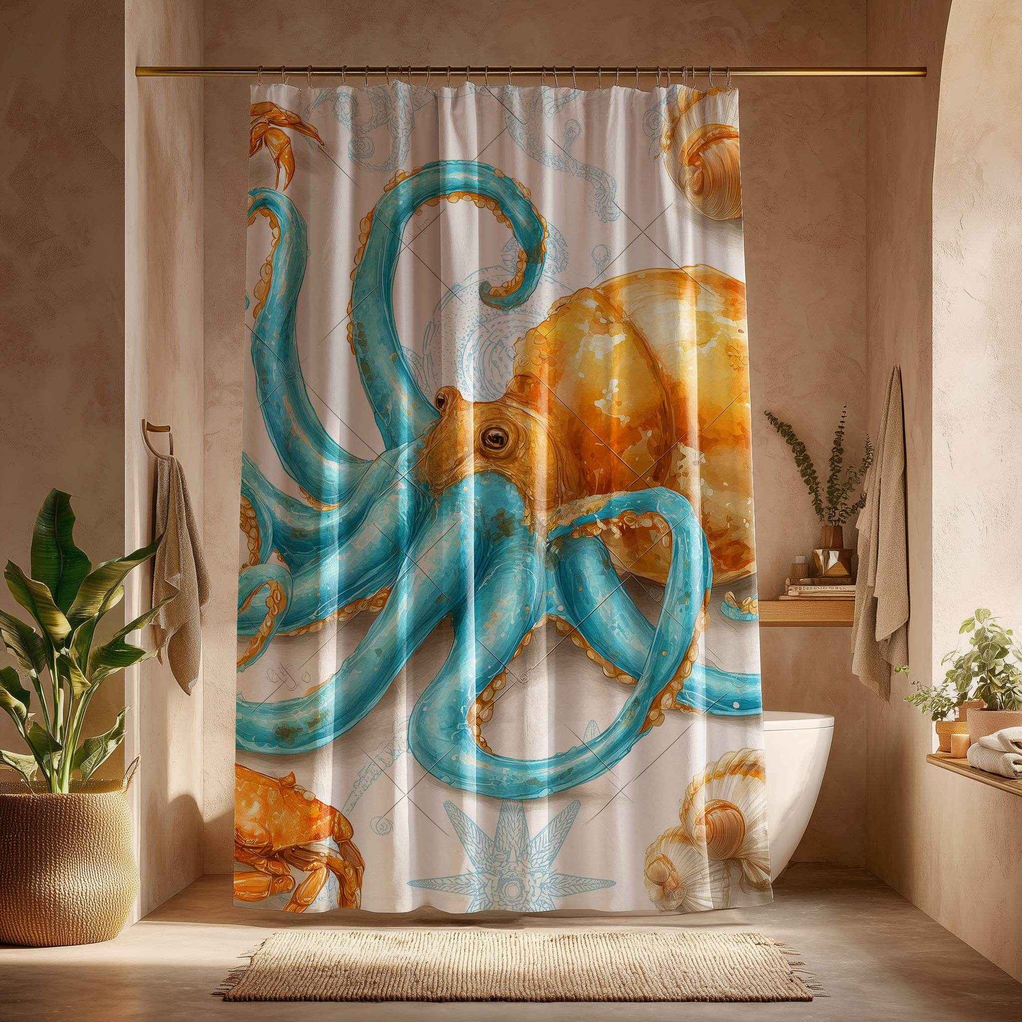 Ocean-Inspired Shower Curtain