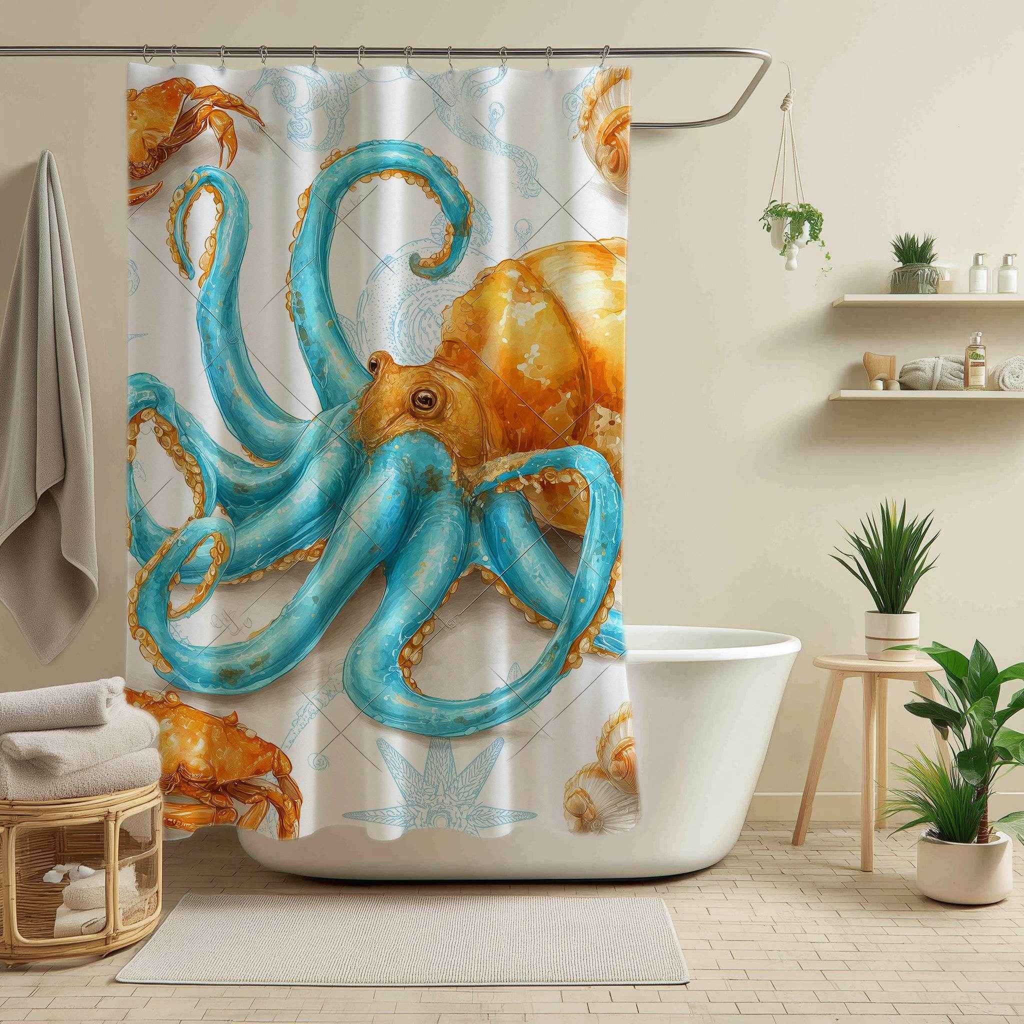 Ocean-Inspired Shower Curtain