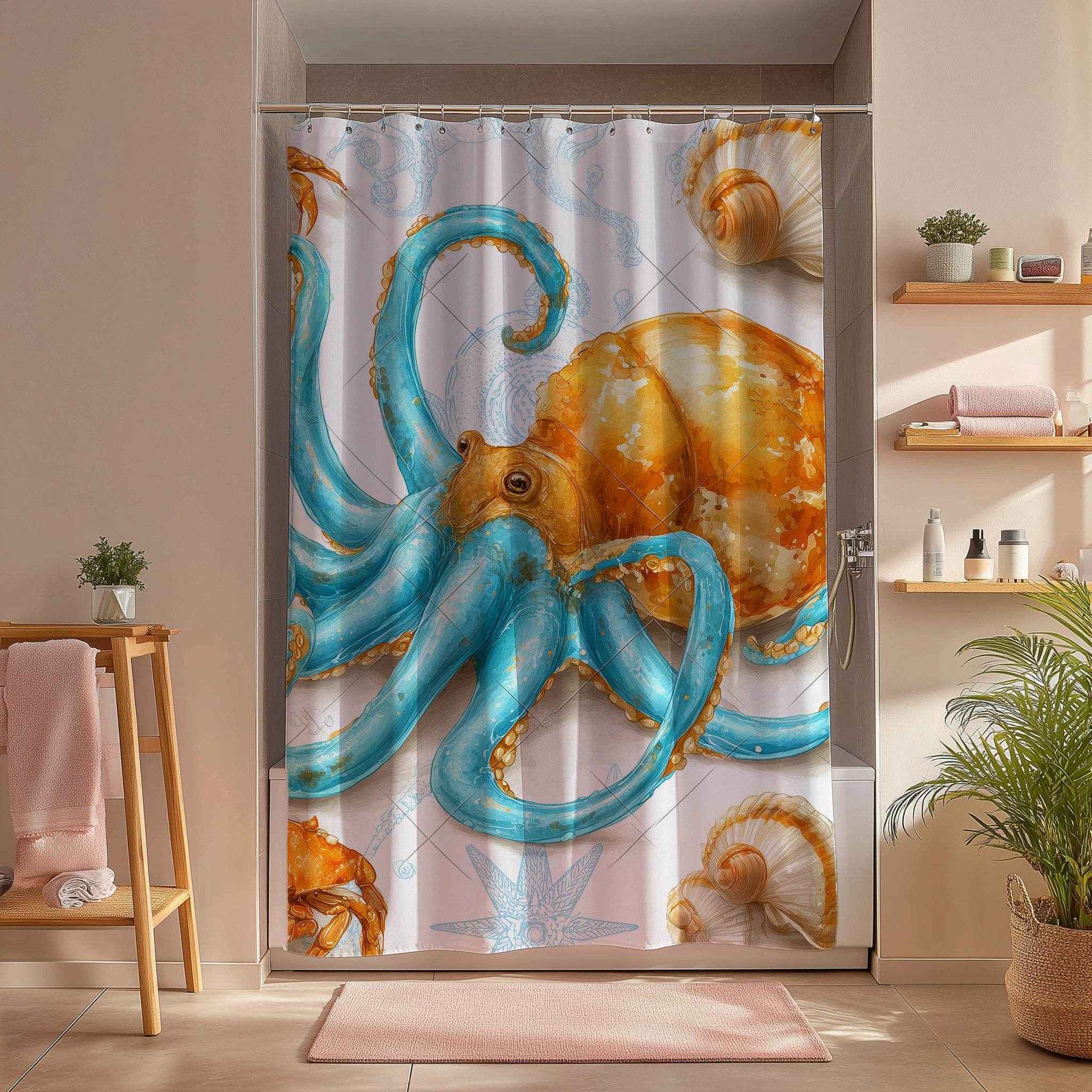Ocean-Inspired Shower Curtain