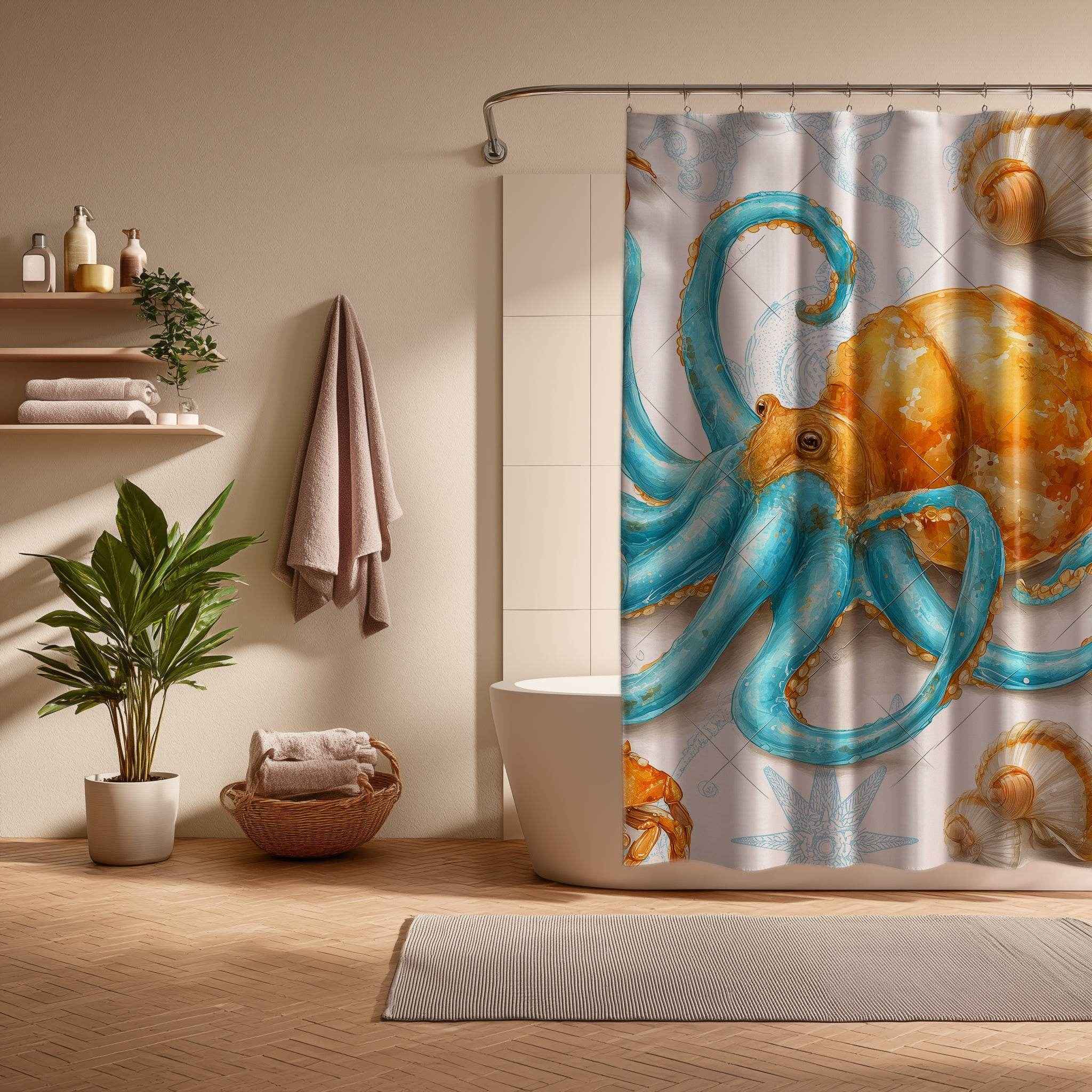 Ocean-Inspired Shower Curtain