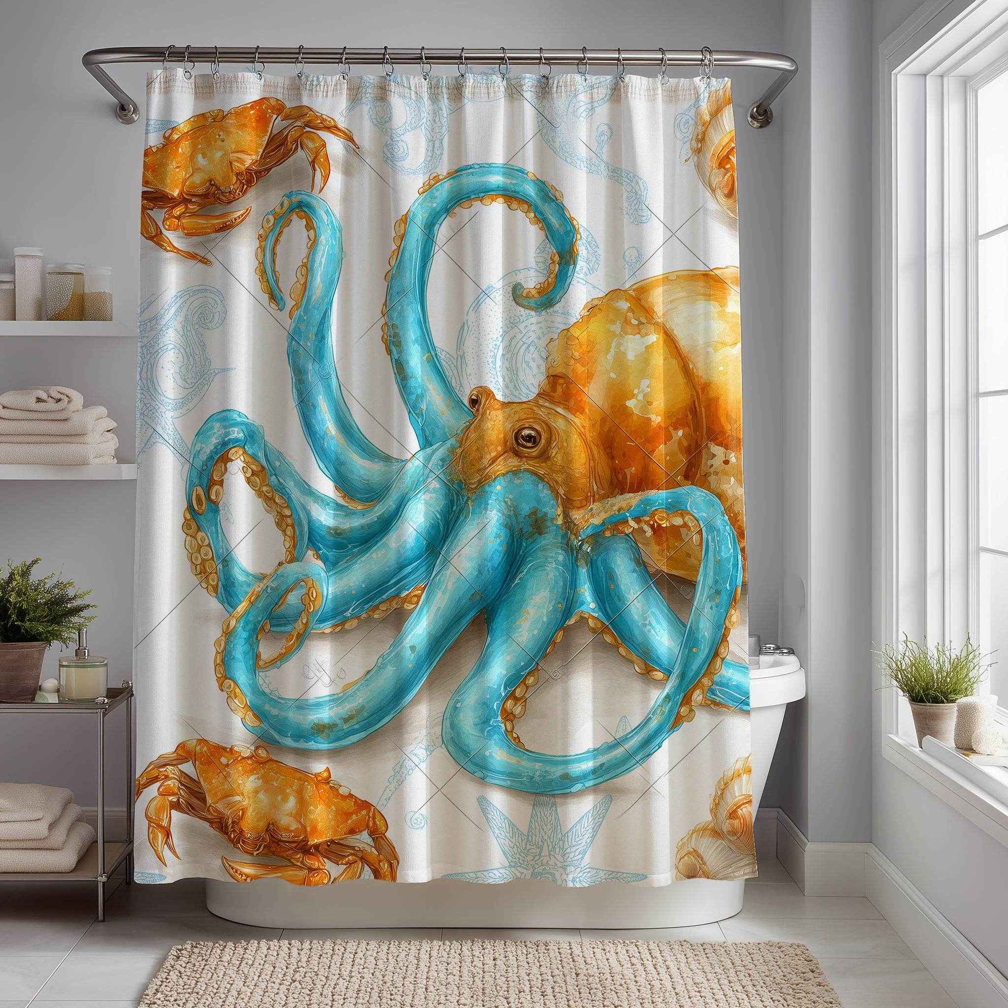 Ocean-Inspired Shower Curtain